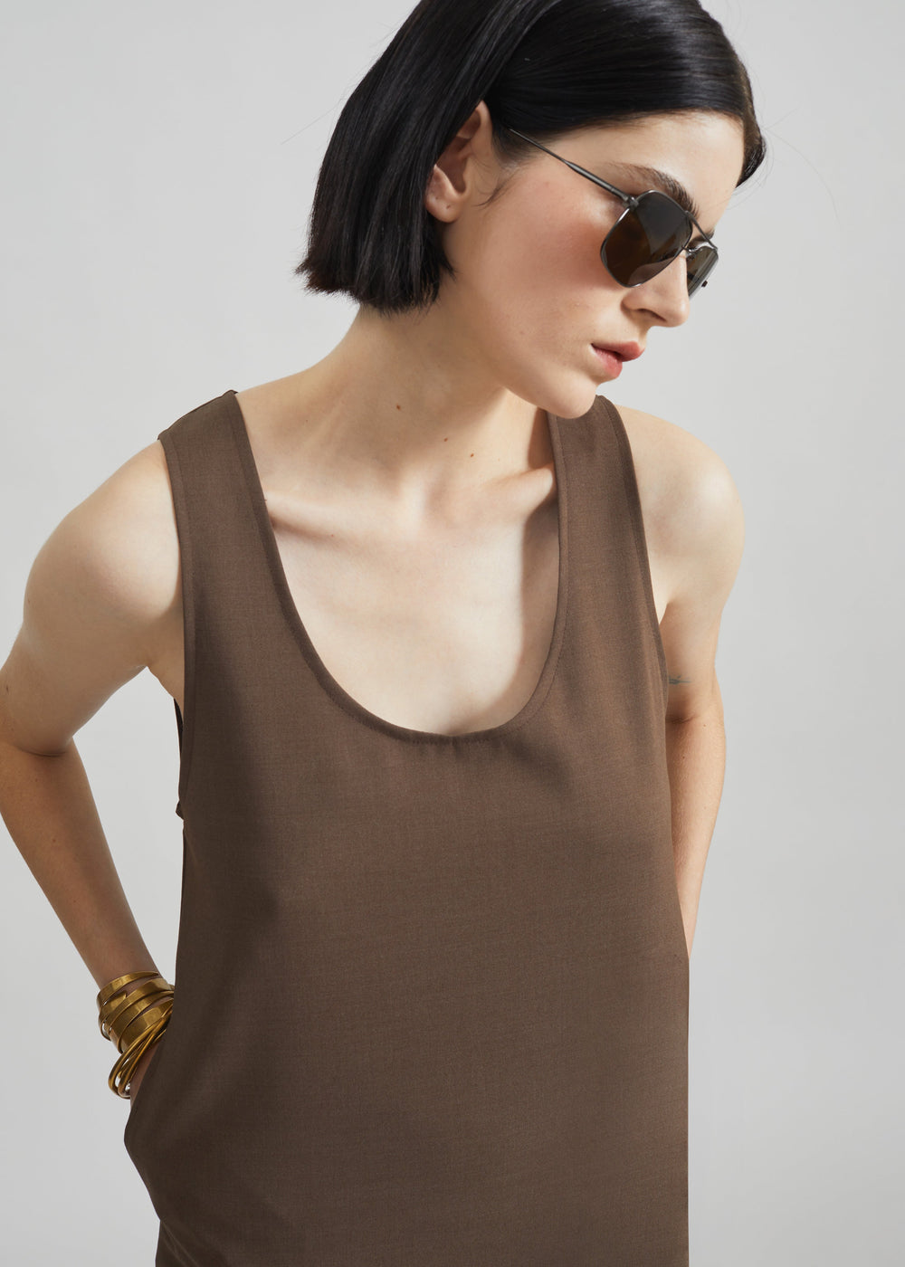Kenmare Midi Dress - Brown - 1