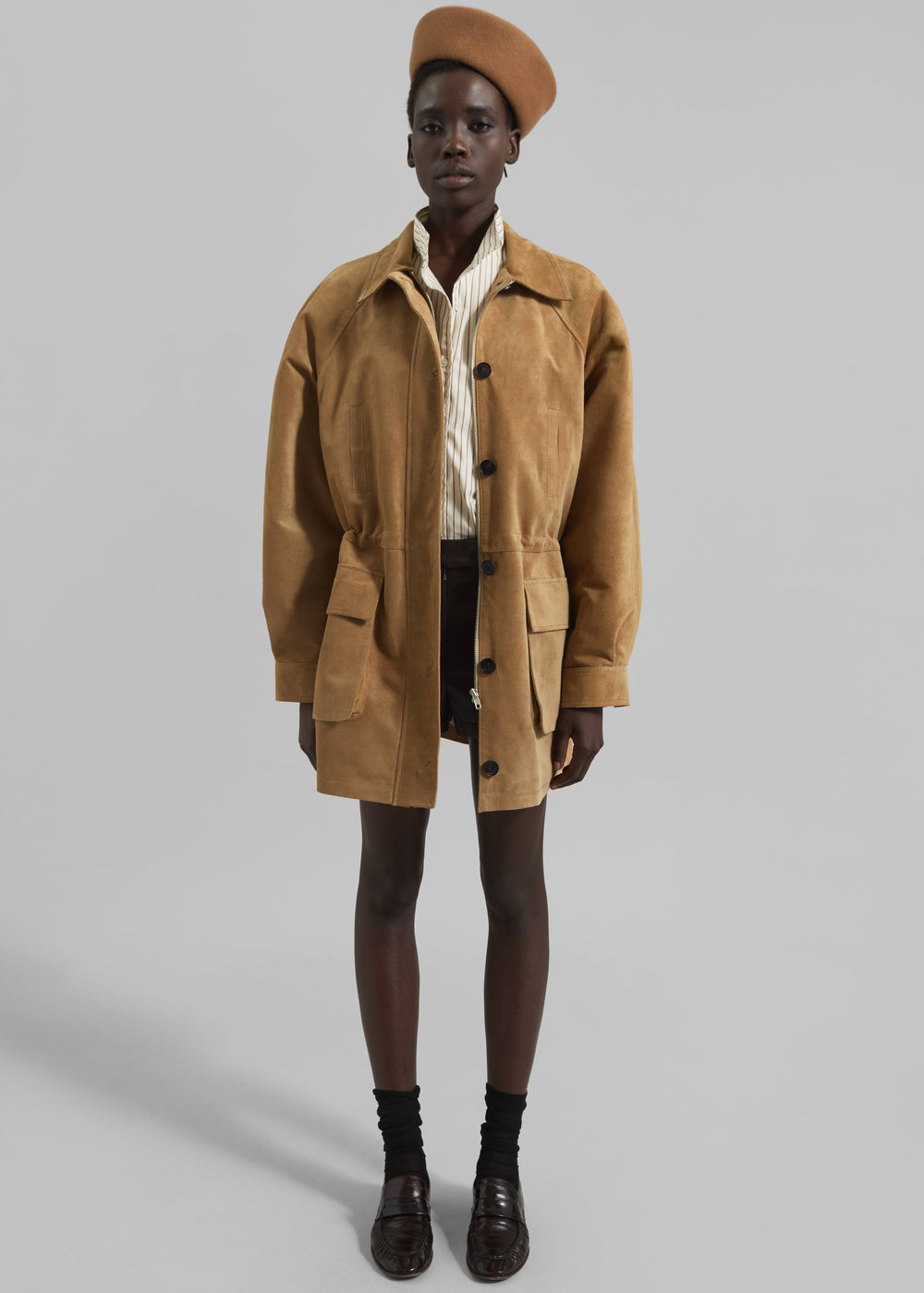 Kensal Suede Field Jacket - Camel - 1