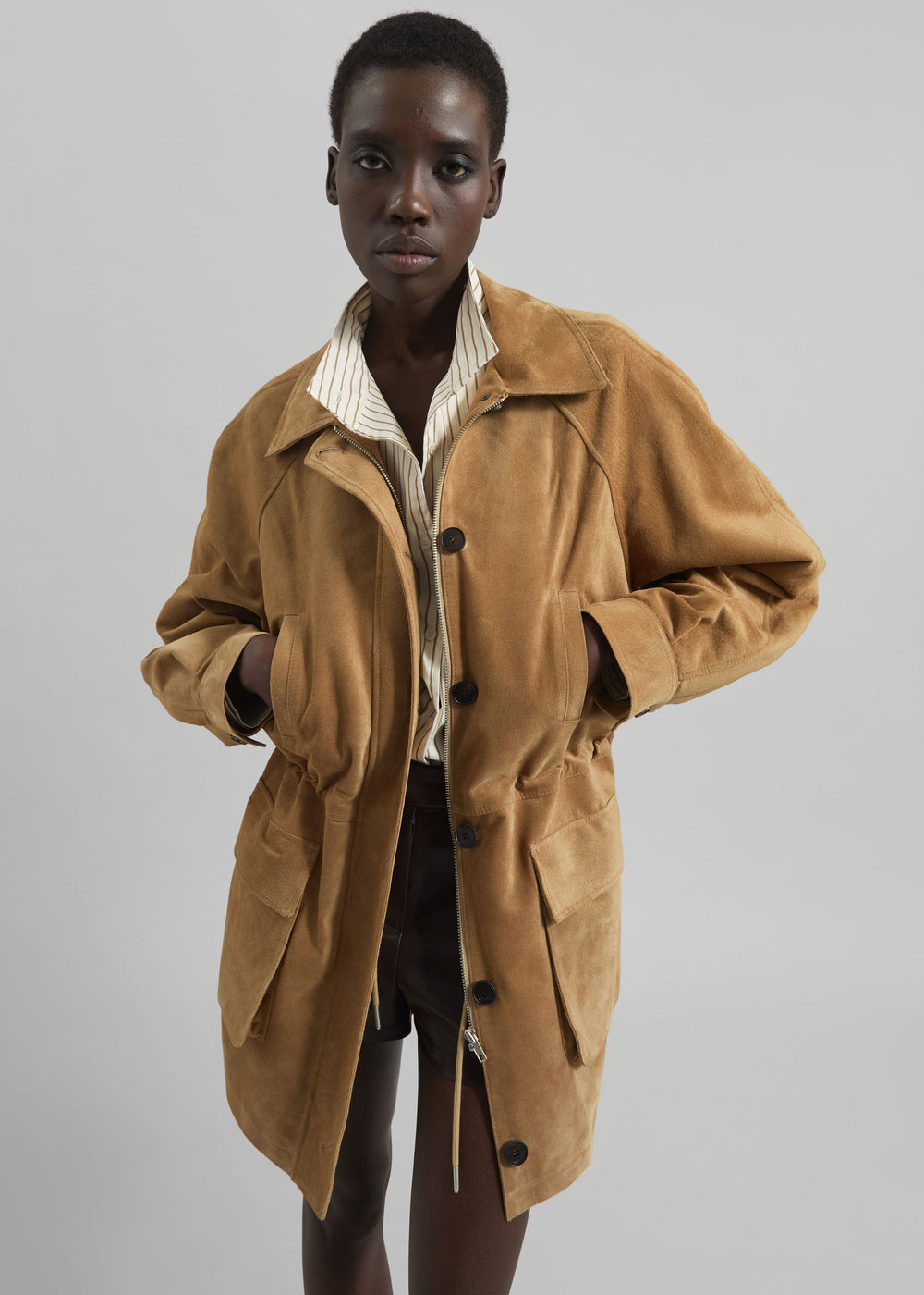 Kensal Suede Field Jacket - Camel