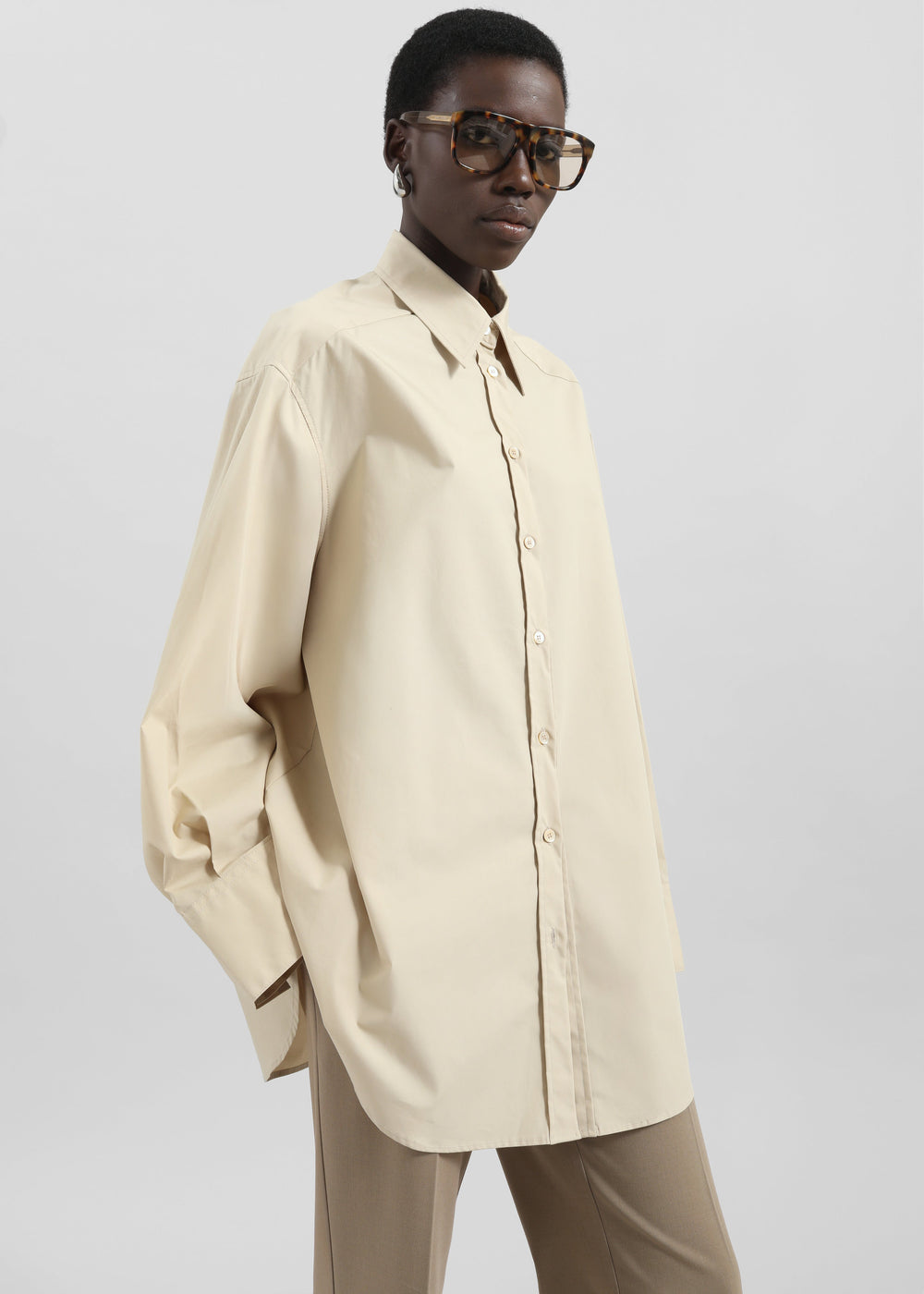 Kent Button Up Shirt - Beige - 1