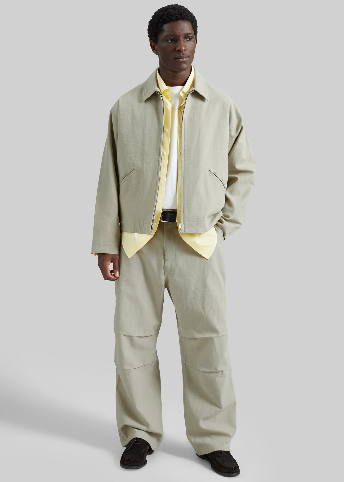 Kenton Cotton Zip Jacket - Beige - 1