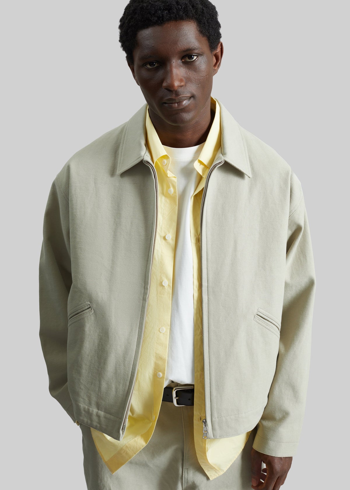 Kenton Cotton Zip Jacket - Beige - 2