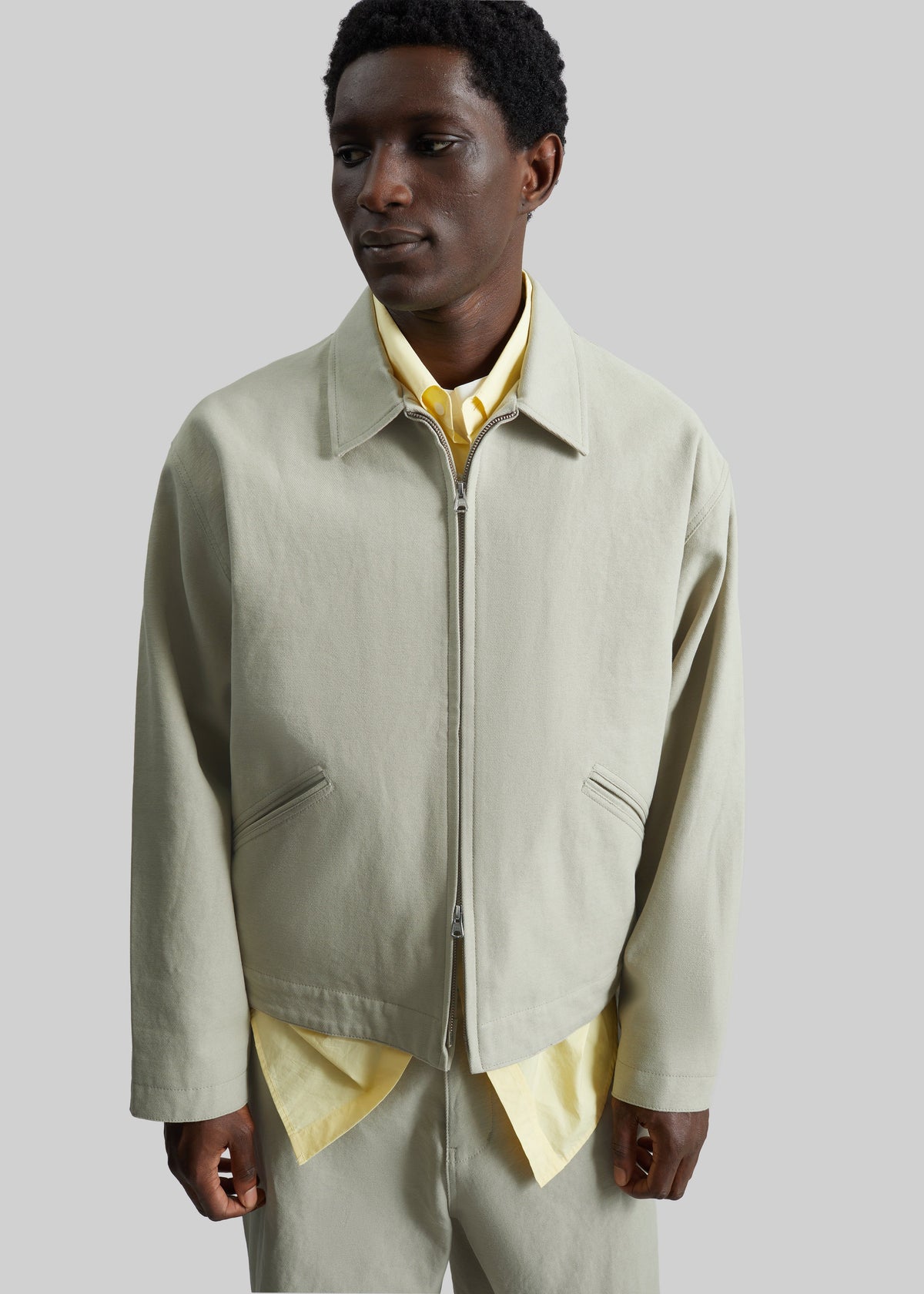 Kenton Cotton Zip Jacket - Beige - 4