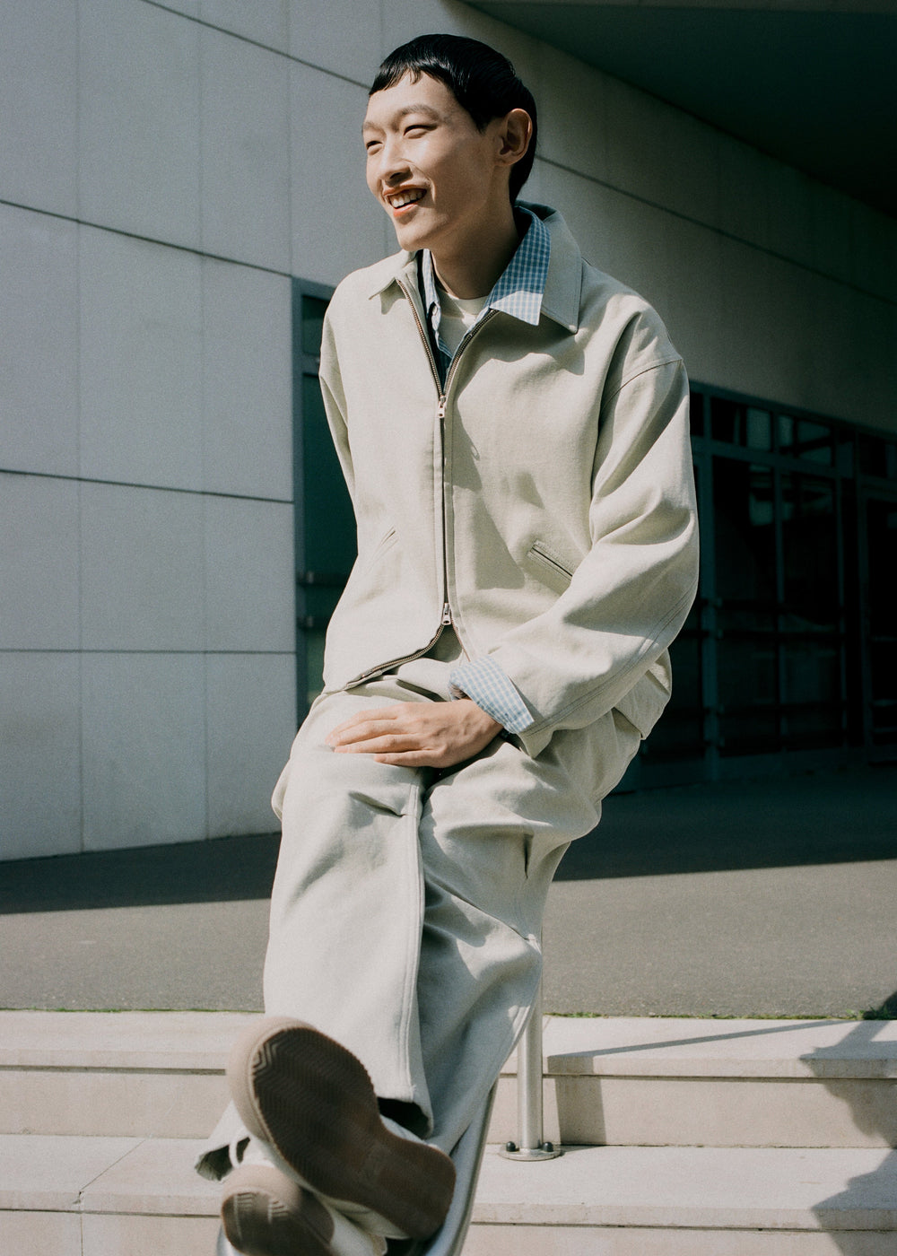 Veste Kenton en coton zippée - Beige - 1