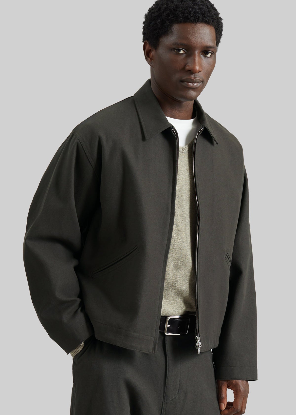 Kenton Cotton Zip Jacket - Charcoal - 5