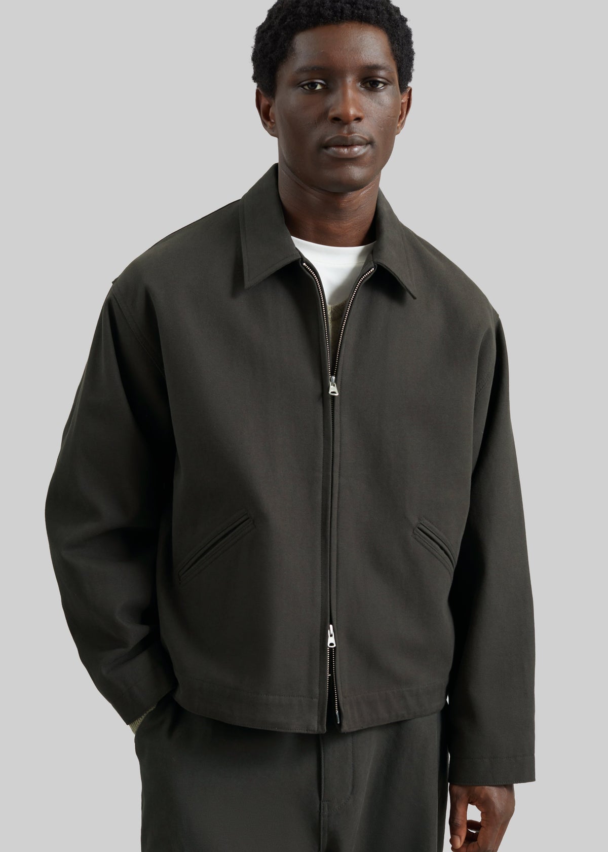 Kenton Cotton Zip Jacket - Charcoal - 4