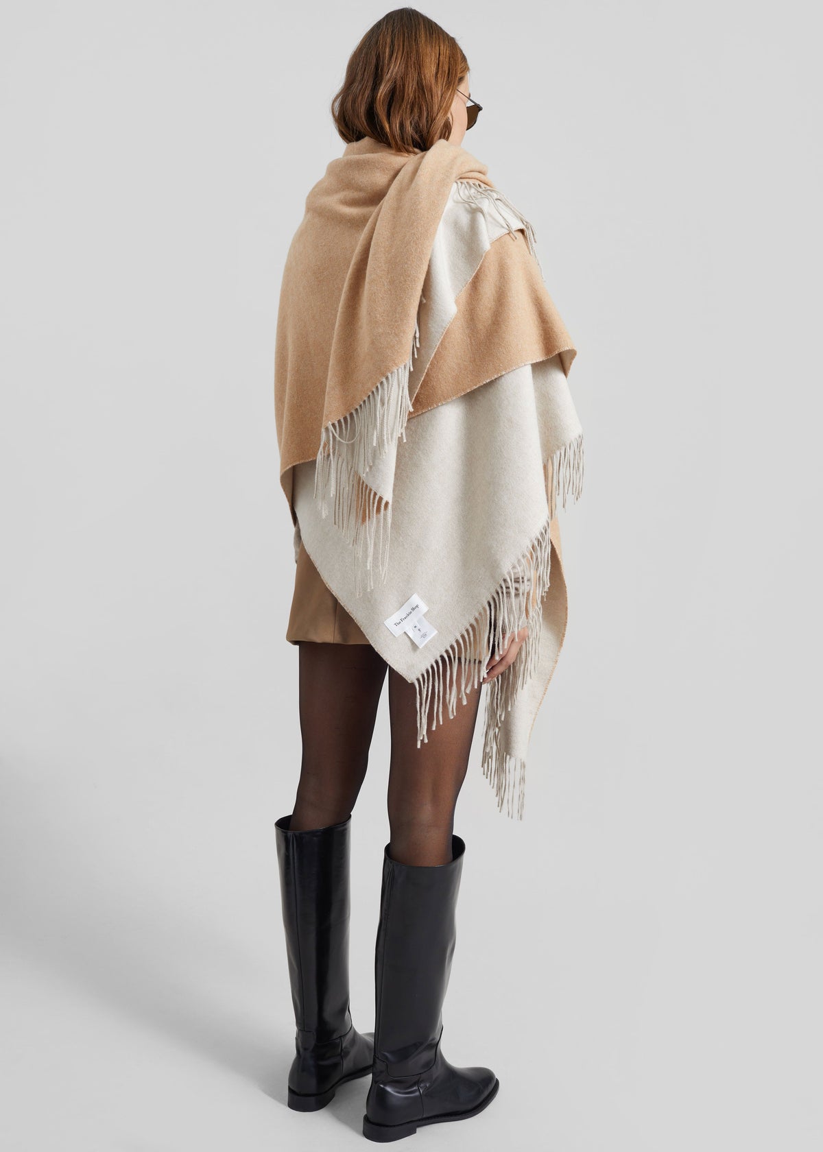 Kera Reversible Throw Blanket - Camel/Cream - 6