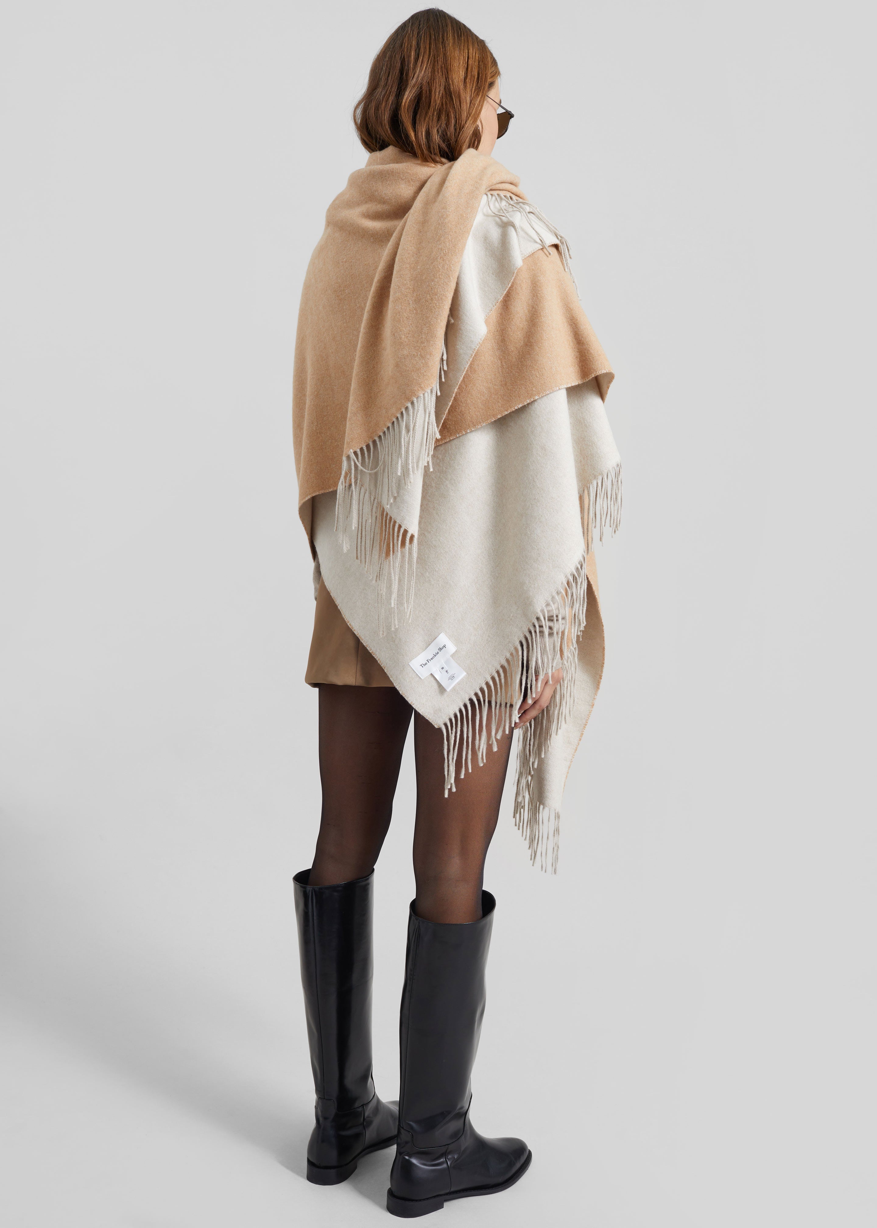 Kera Reversible Throw Blanket - Camel/Cream - 6