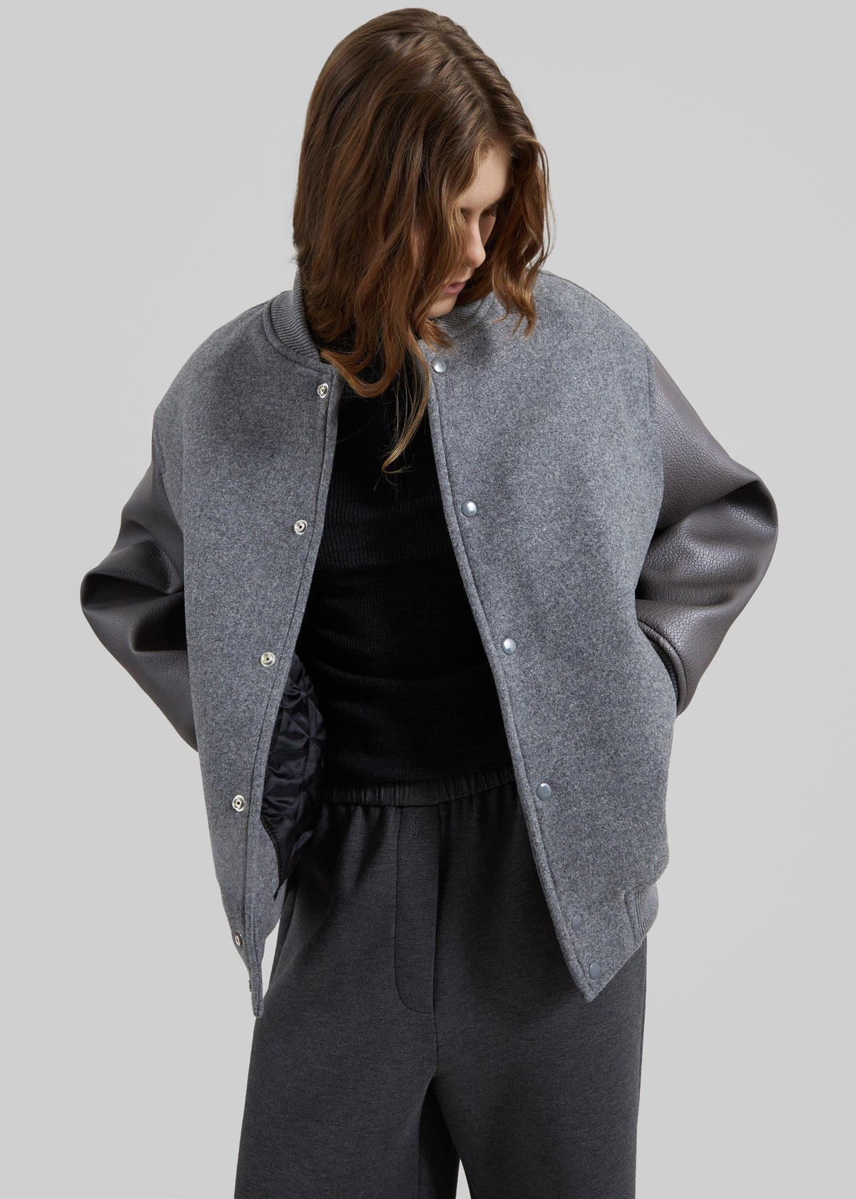 Kerava Oversized Bomber Jacket - Grey - 6