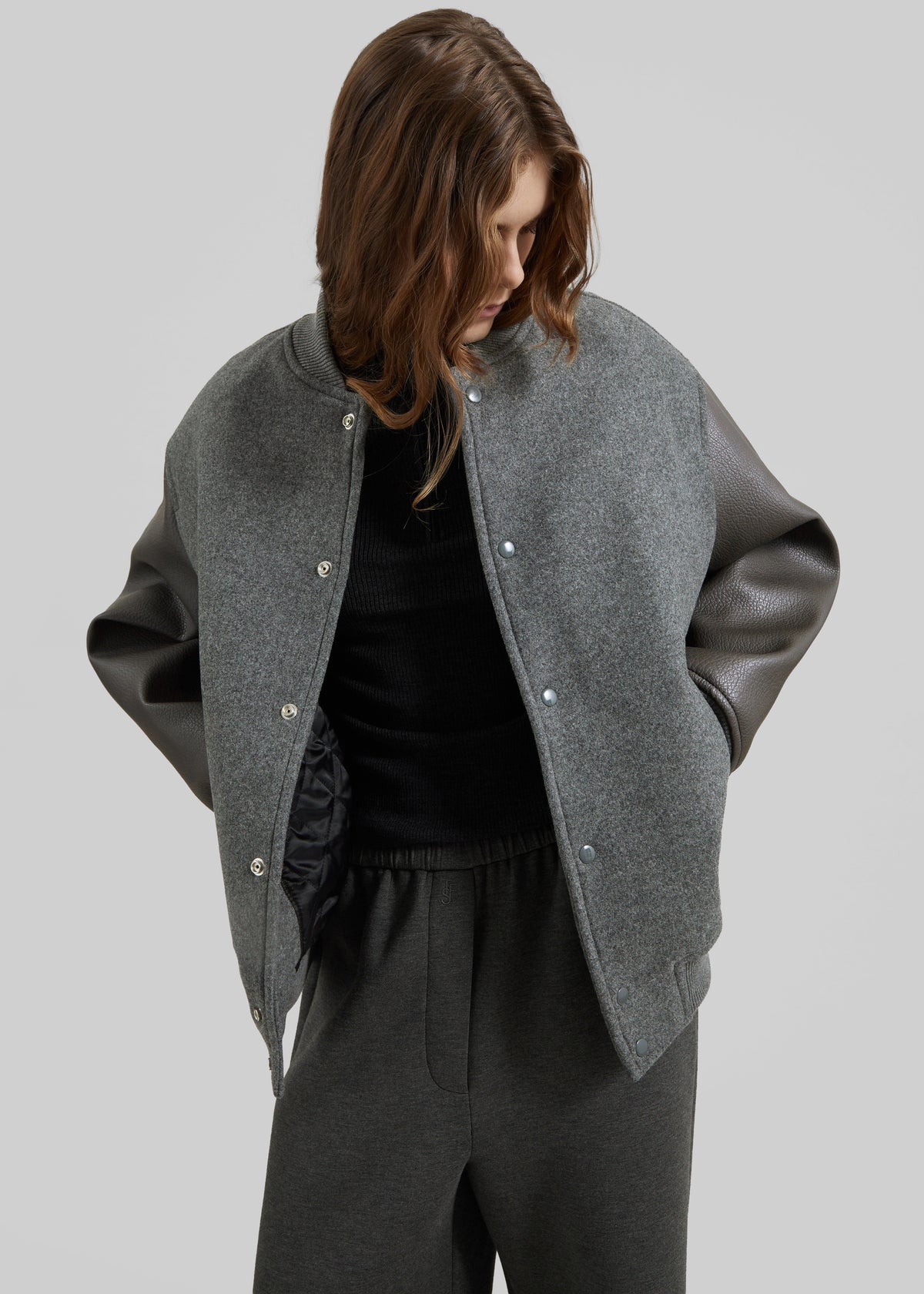 Kerava Oversized Bomber Jacket - Grey - 6