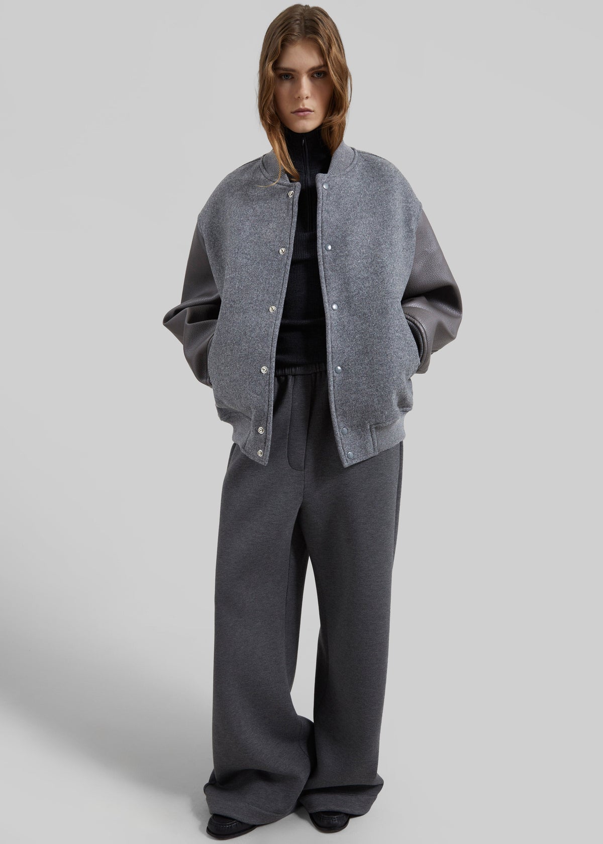 Kerava Oversized Bomber Jacket - Grey - 2