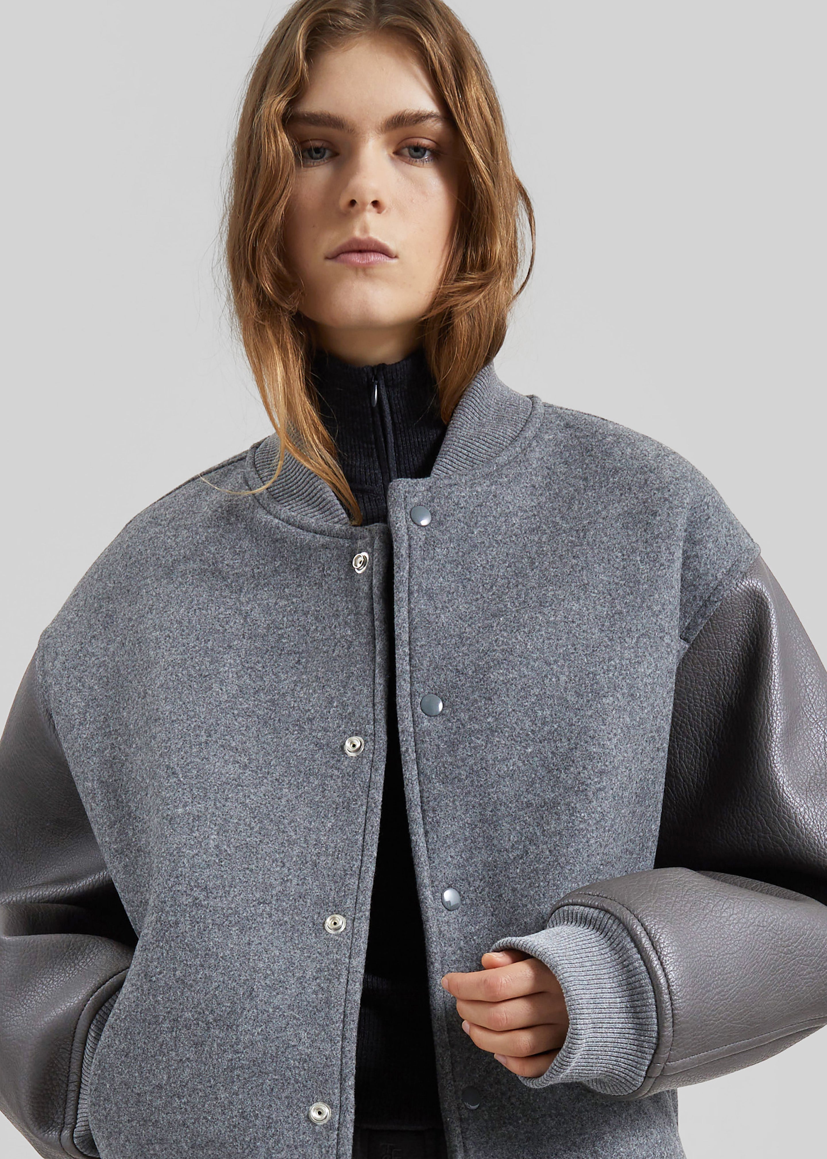 Kerava Oversized Bomber Jacket - Grey - 8