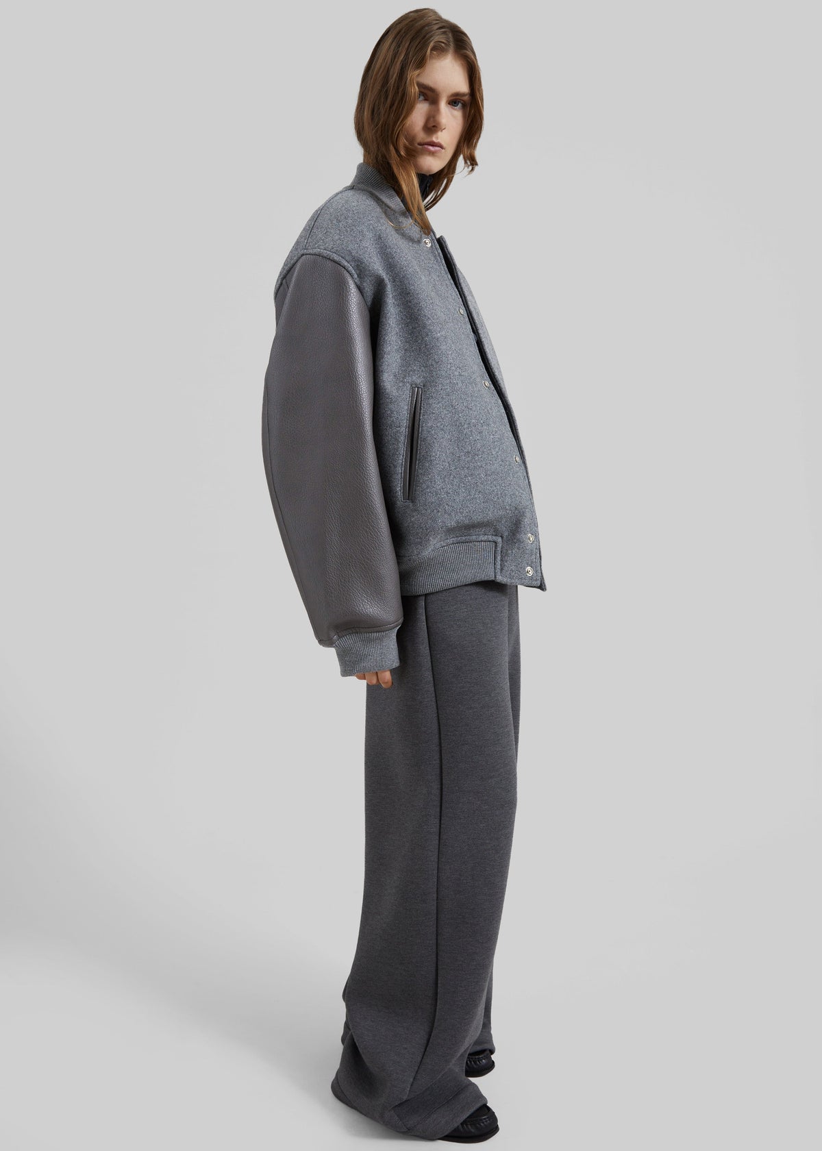 Kerava Oversized Bomber Jacket - Grey - 11