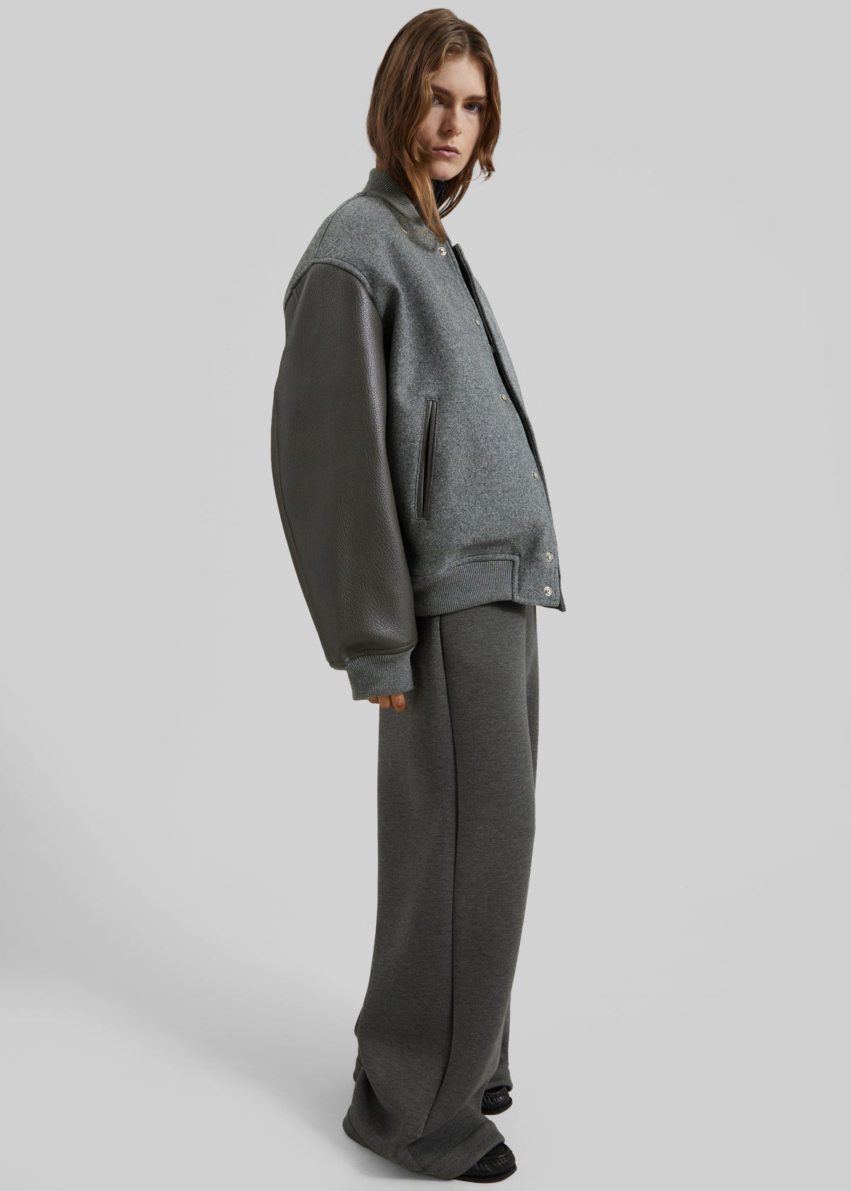 Kerava Oversized Bomber Jacket - Grey - 11