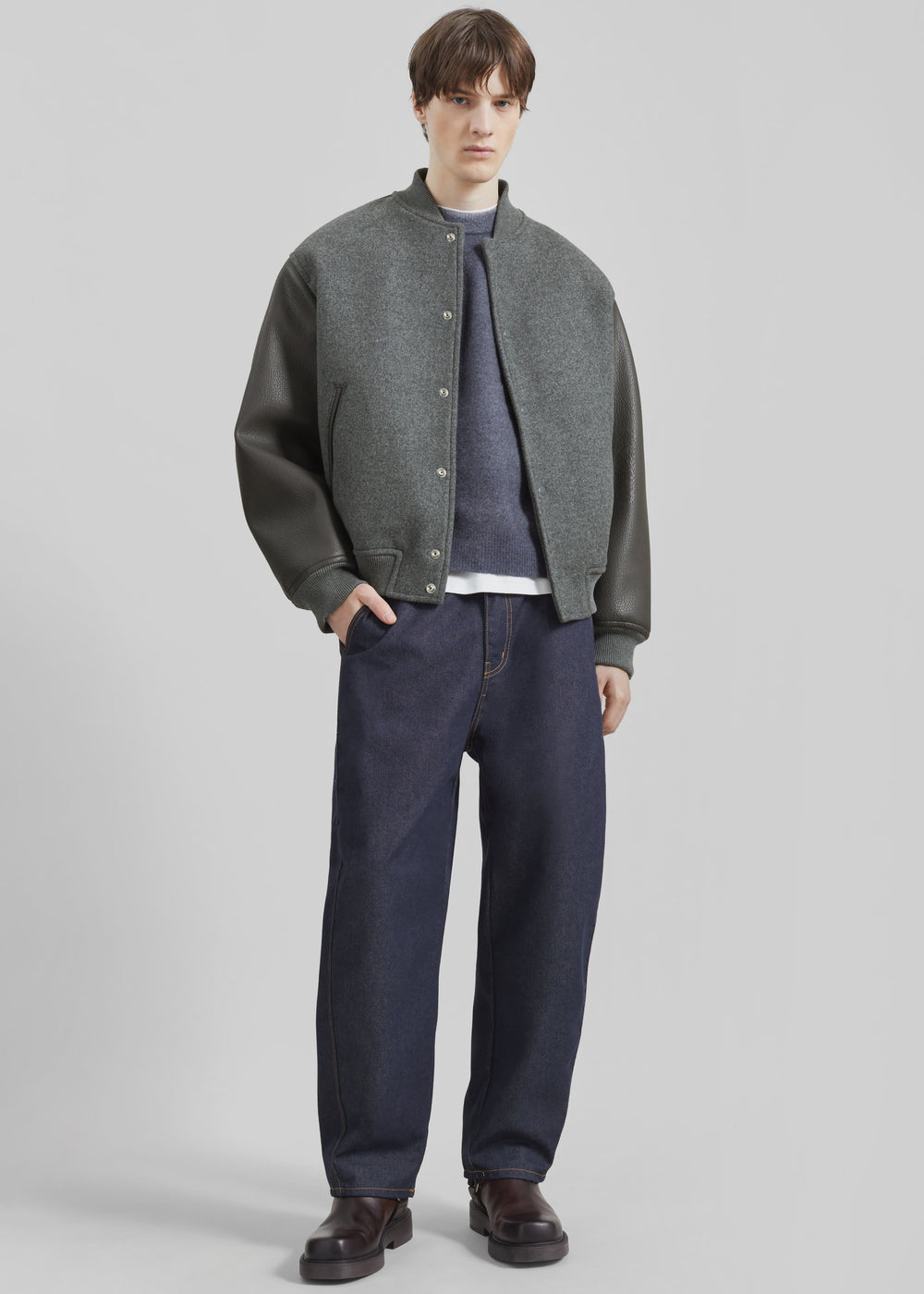 Kerava Oversized Bomber Jacket - Grey