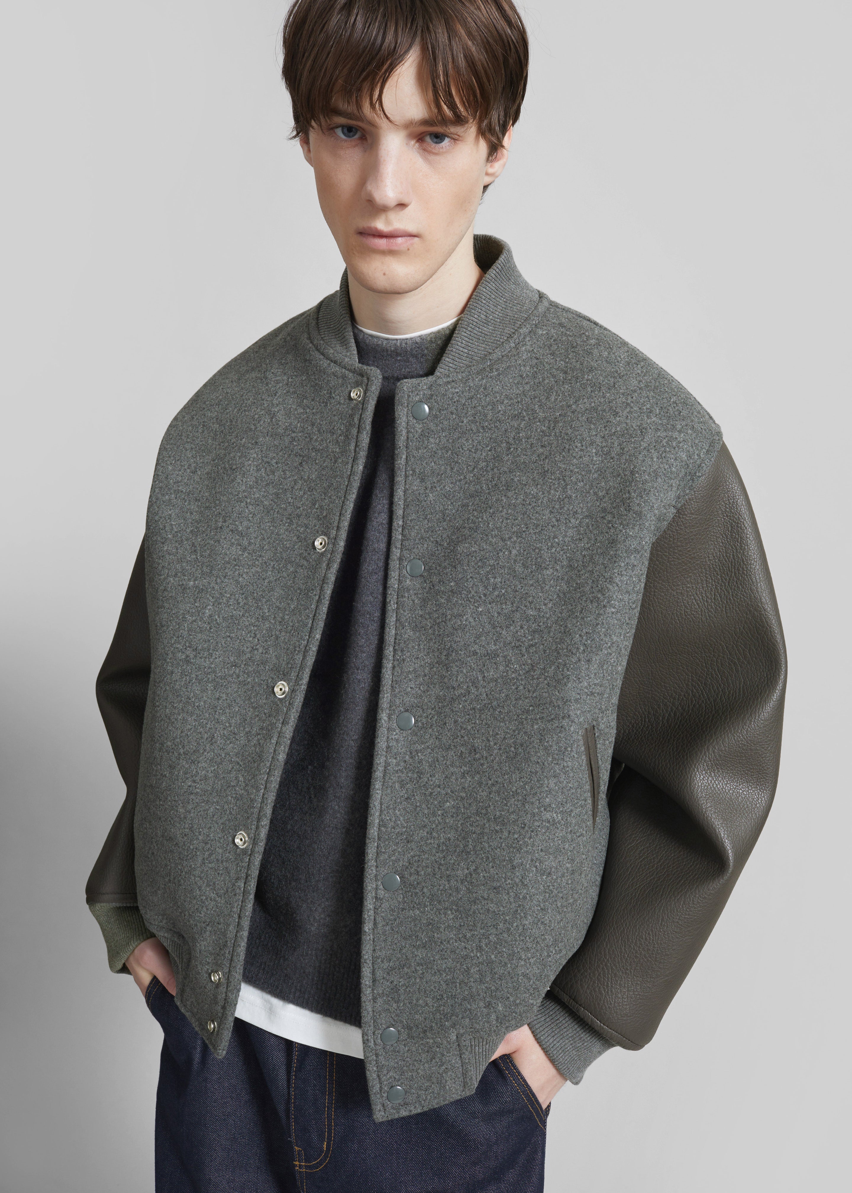 Kerava Oversized Bomber Jacket - Grey - 19