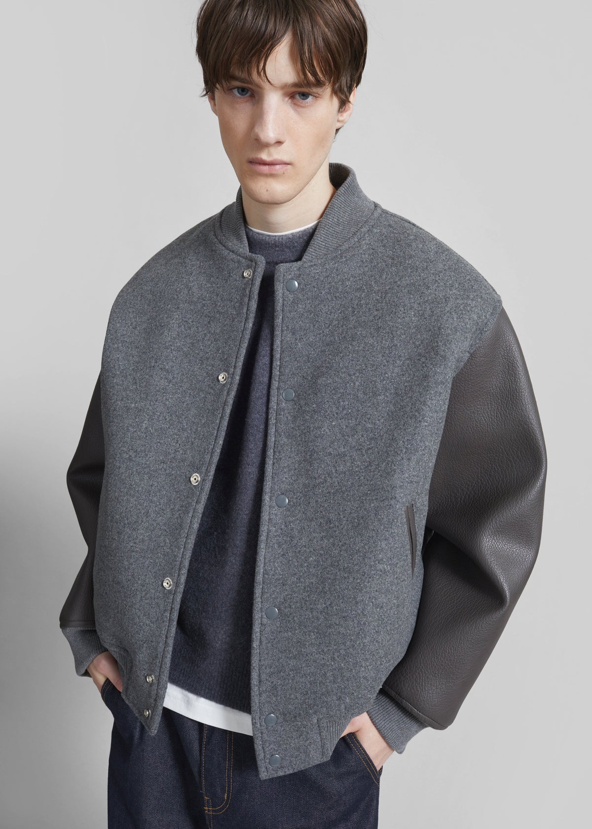 Kerava Oversized Bomber Jacket - Grey - 19