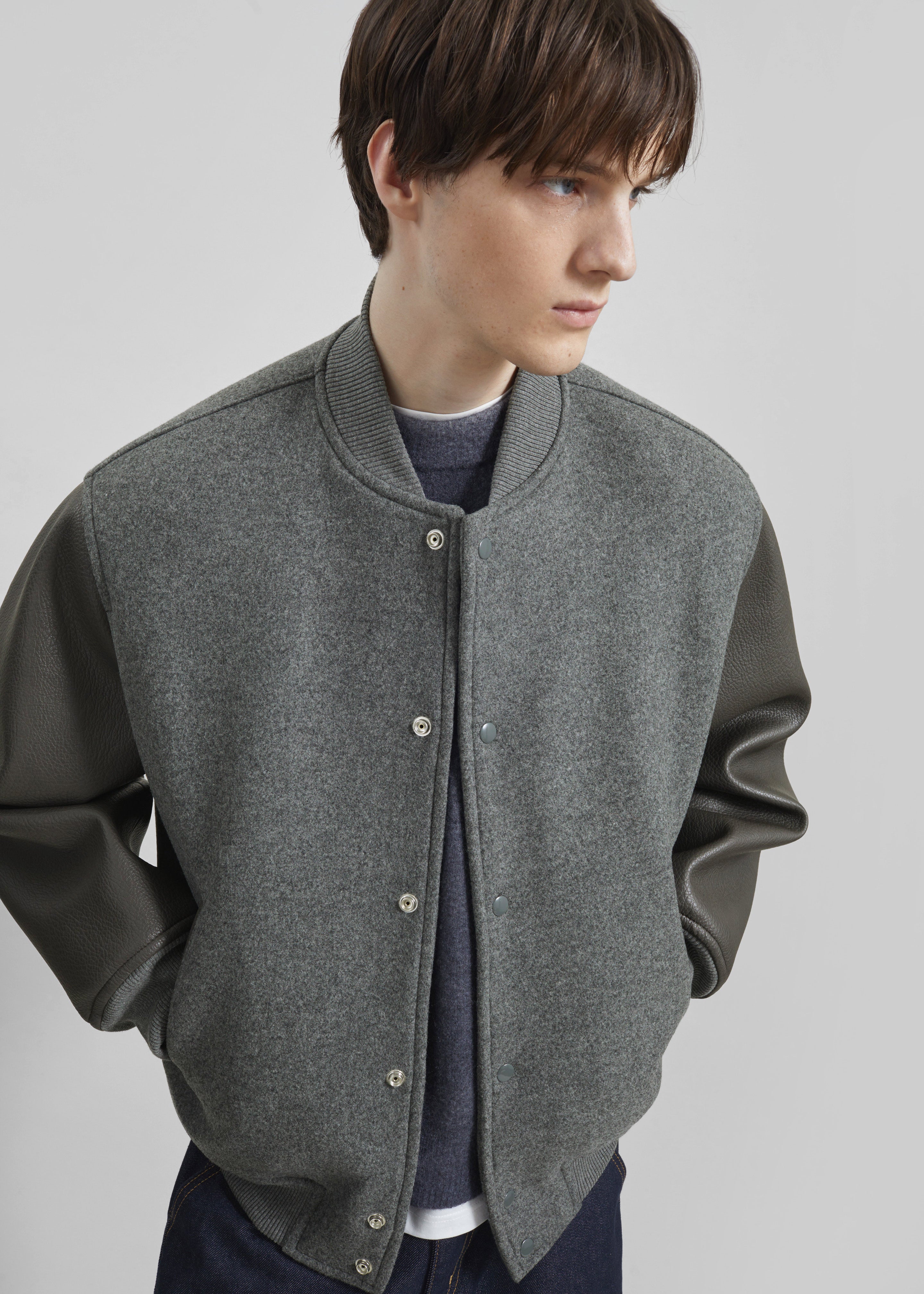 Kerava Oversized Bomber Jacket - Grey - 18