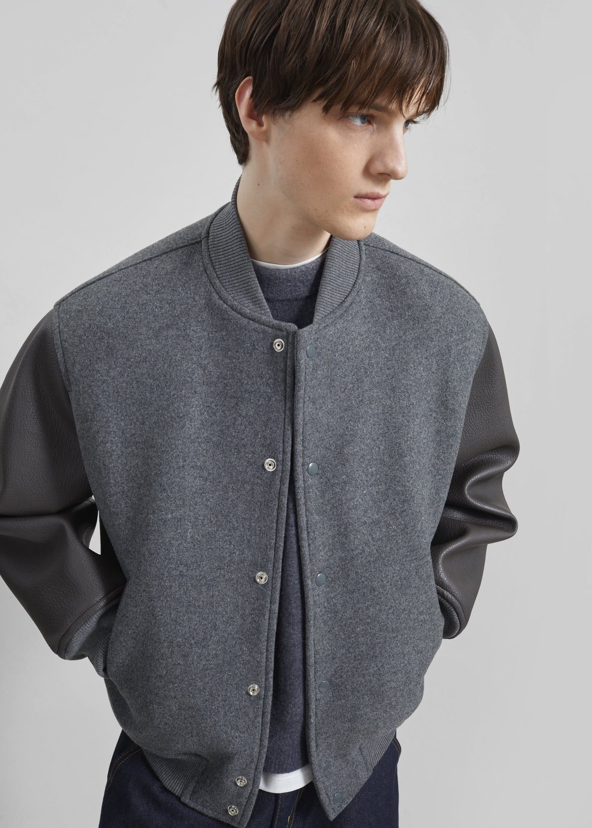 Kerava Oversized Bomber Jacket - Grey - 18