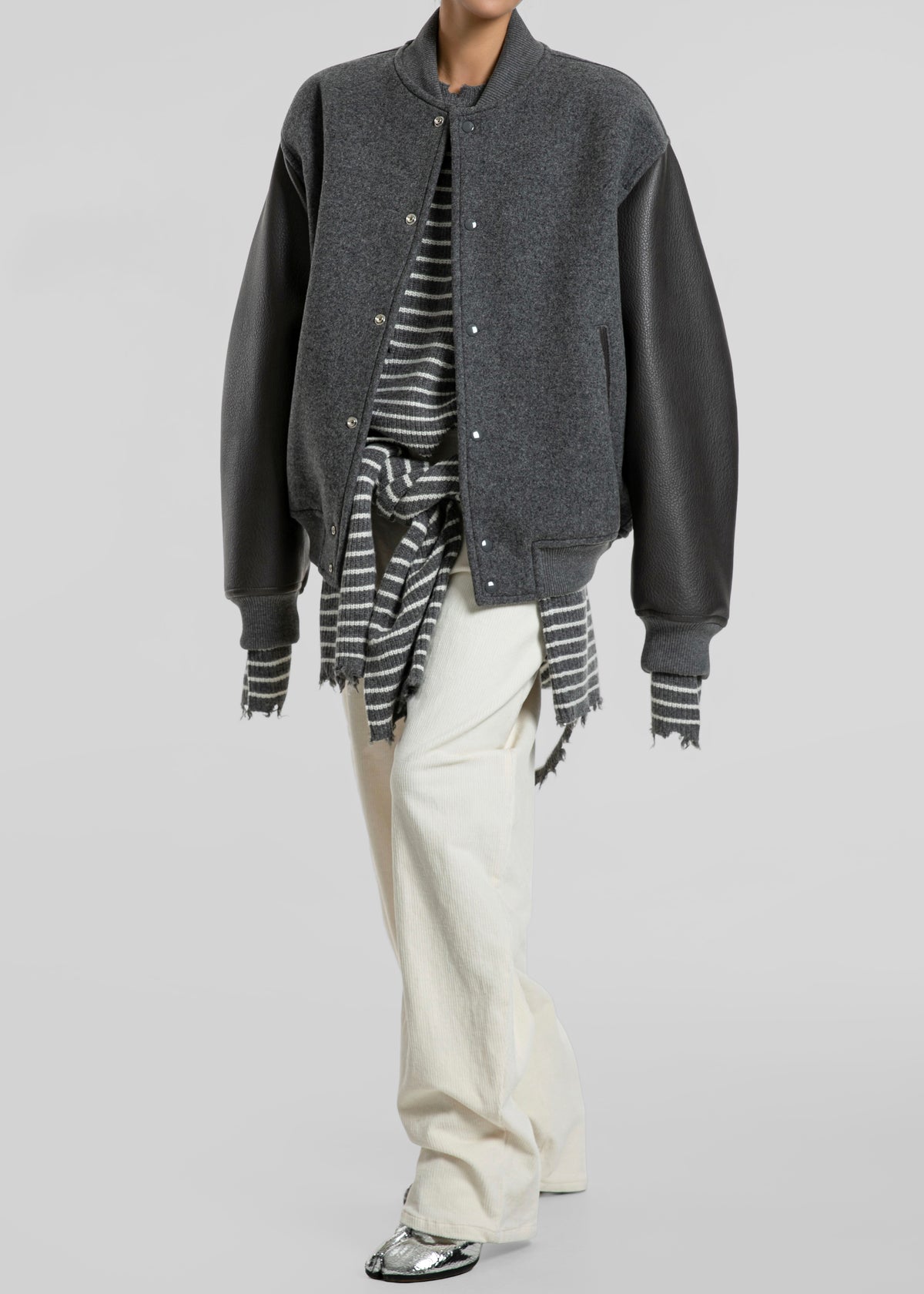 Kerava Oversized Bomber Jacket - Grey - 9