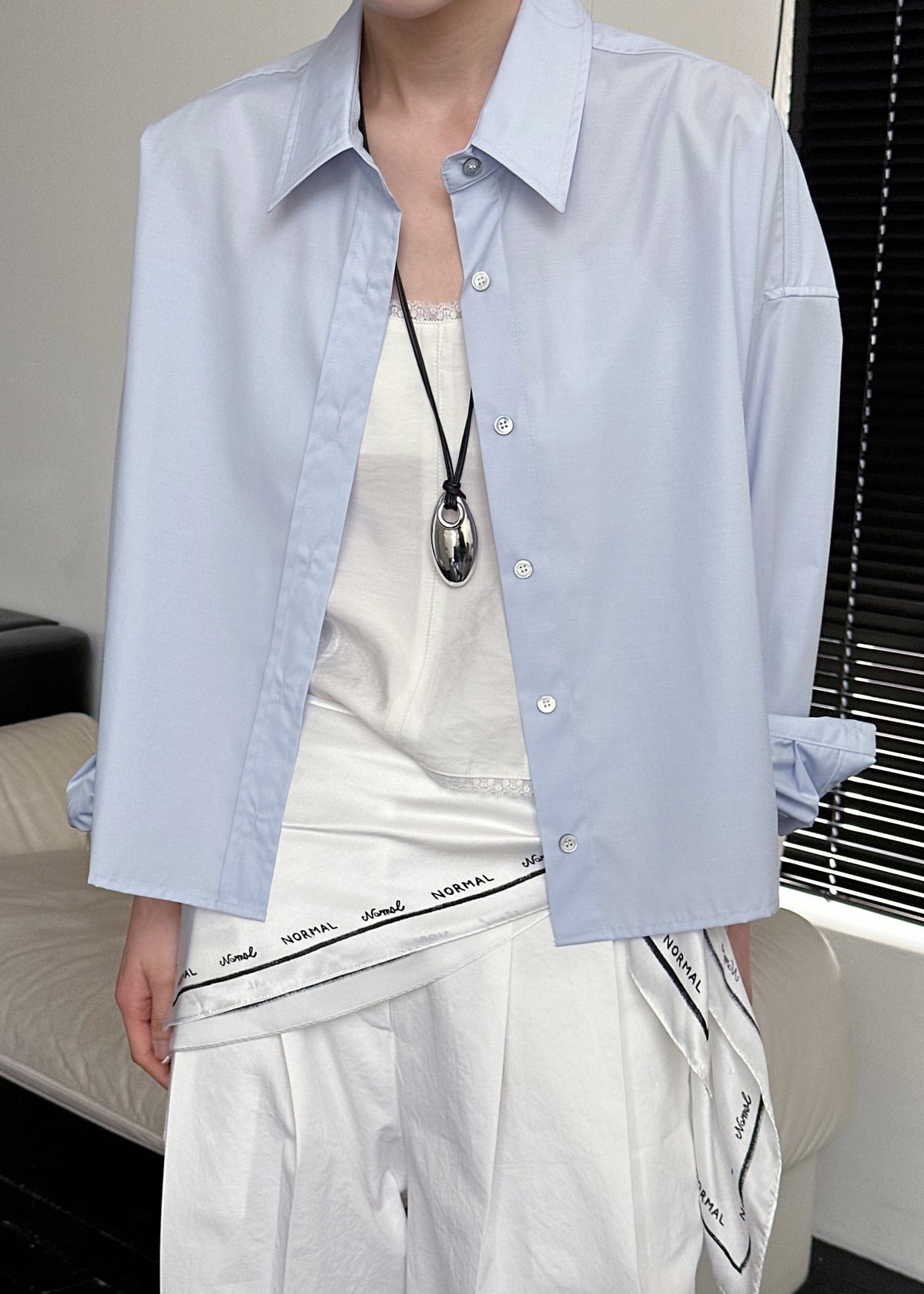Kersey Boxy Shirt - Sky Blue - 9