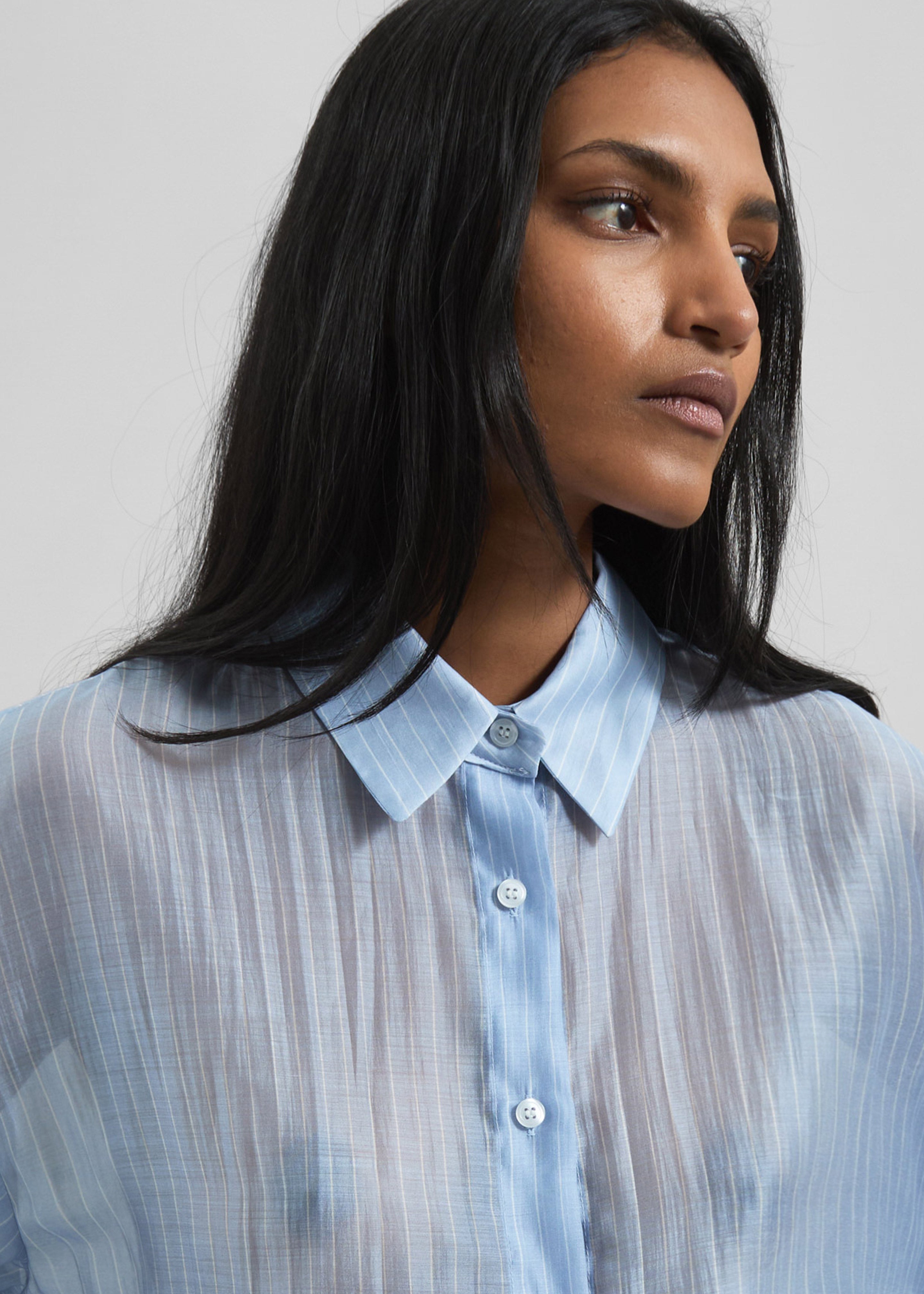 Kesin Open Back Shirt - Blue/White Stripe - 5