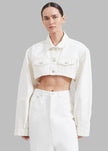 Kett Cropped Denim Jacket - Off White