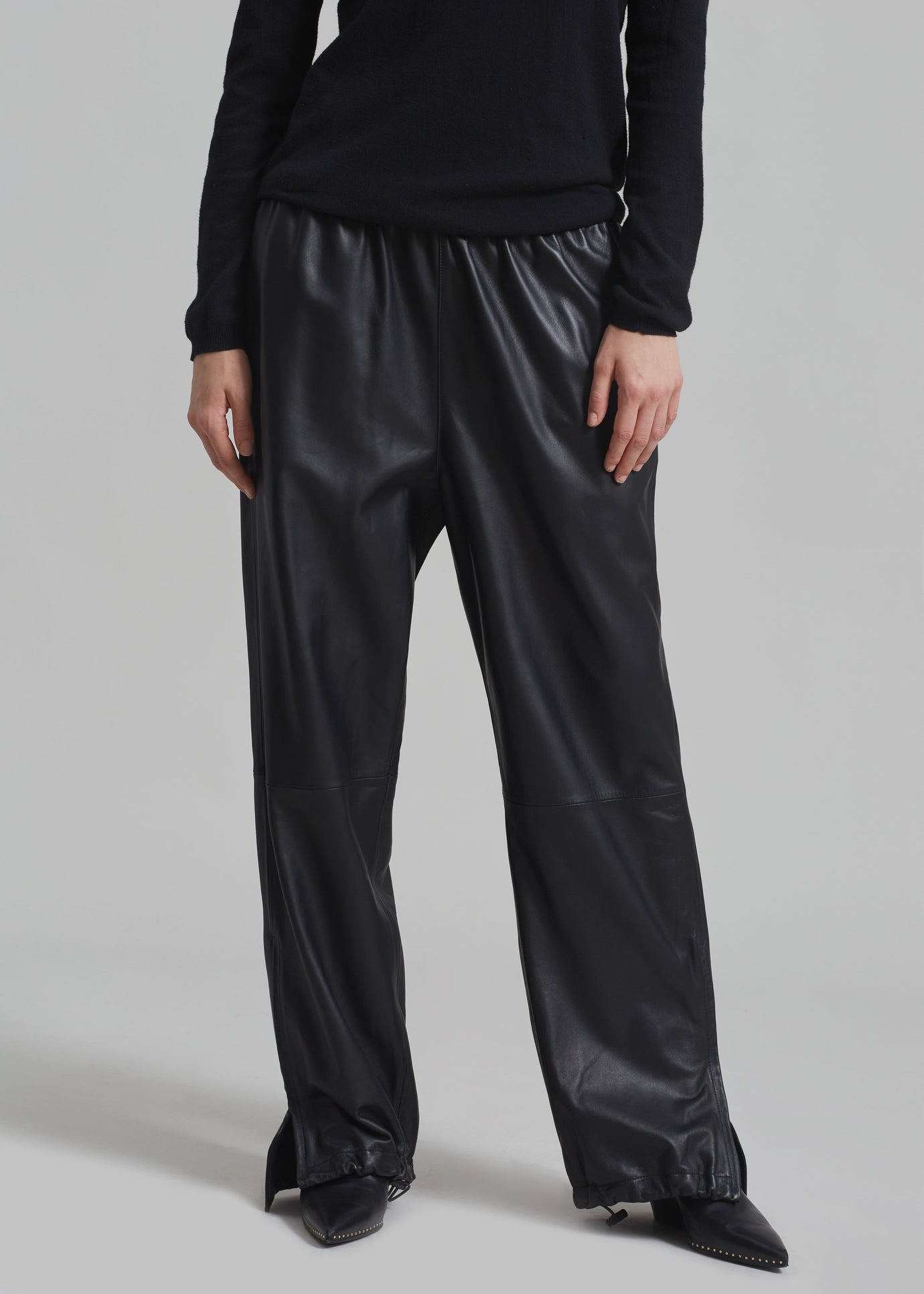 Kevin Leather Trousers - Black