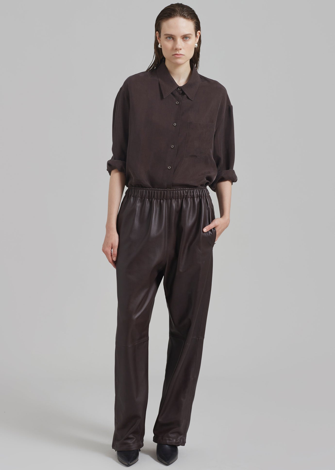 Kevin Leather Trousers - Brown