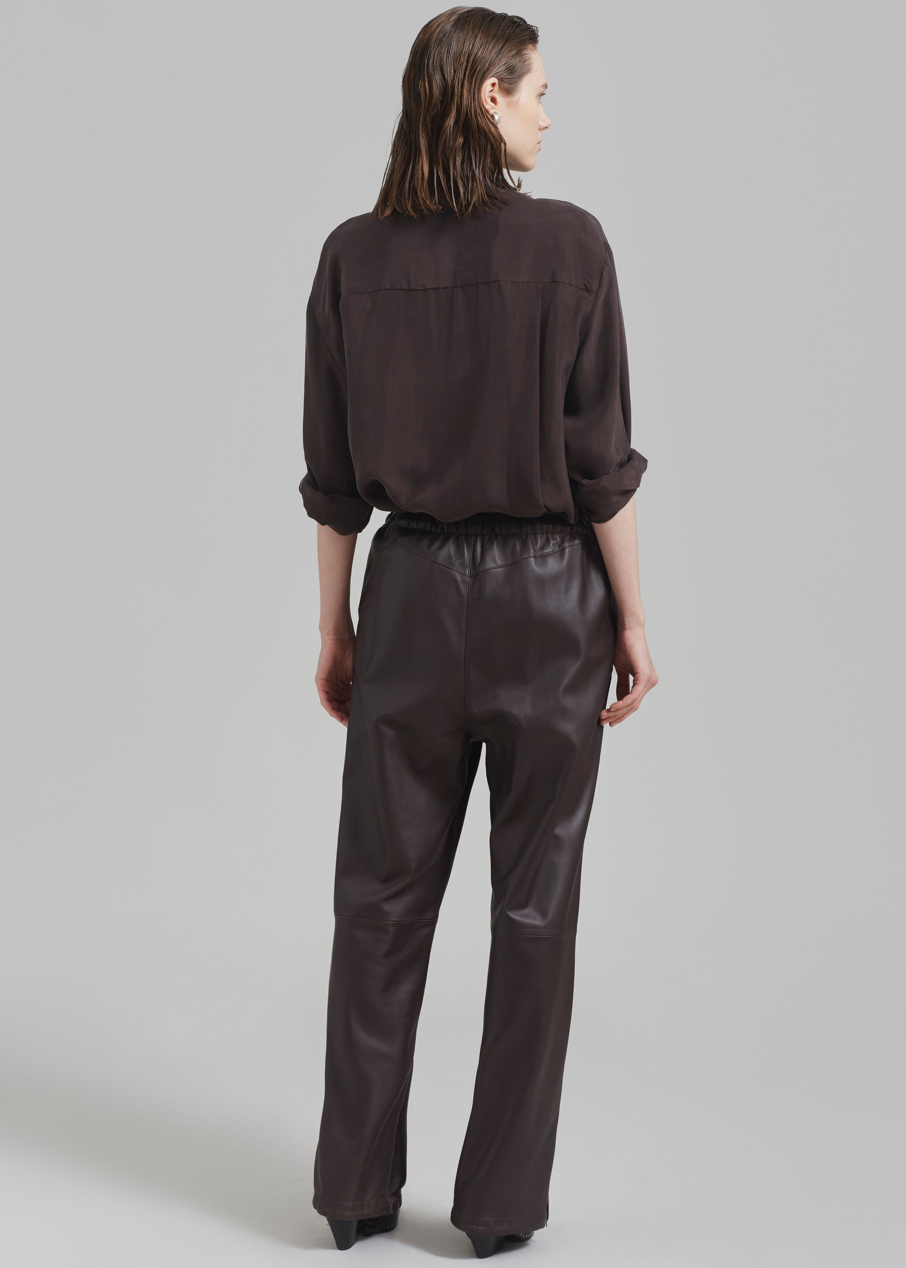 Kevin Leather Trousers - Brown - 11