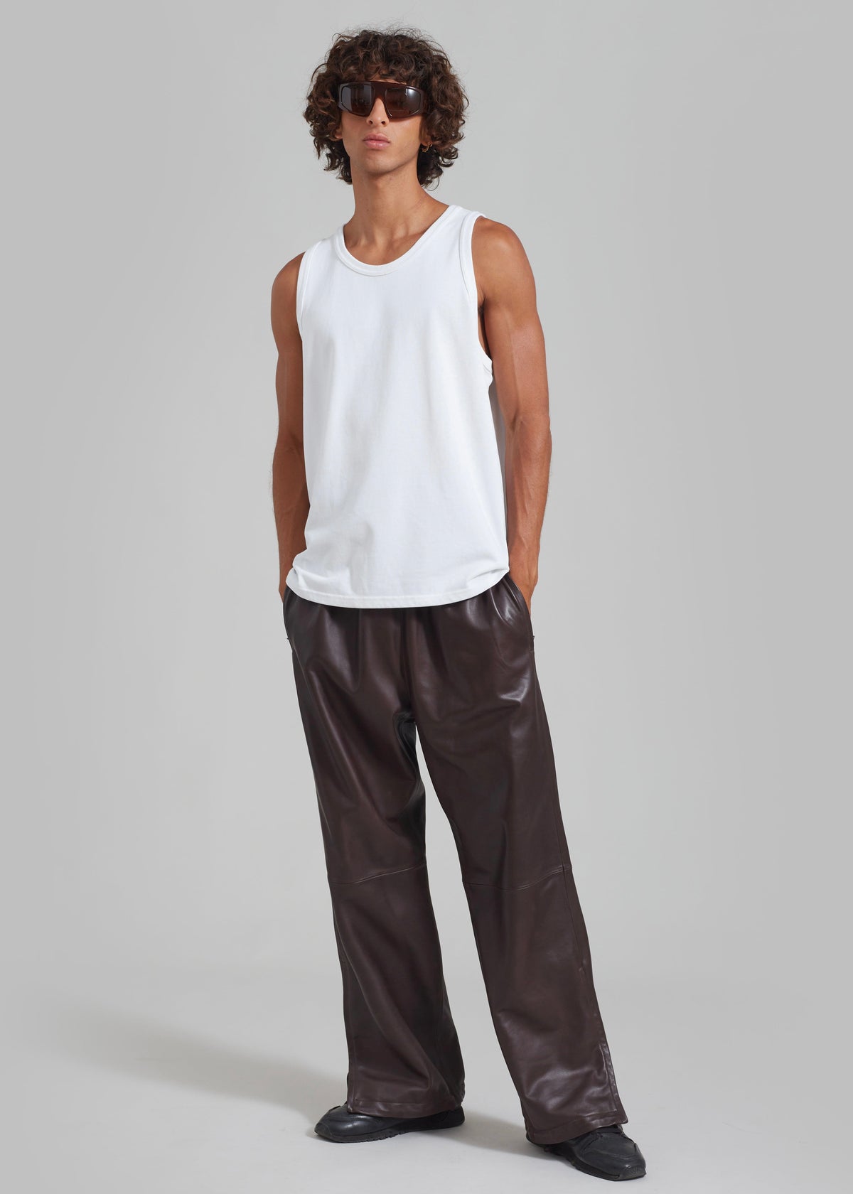 Kevin Leather Trousers - Brown - 14 - [gender-male]