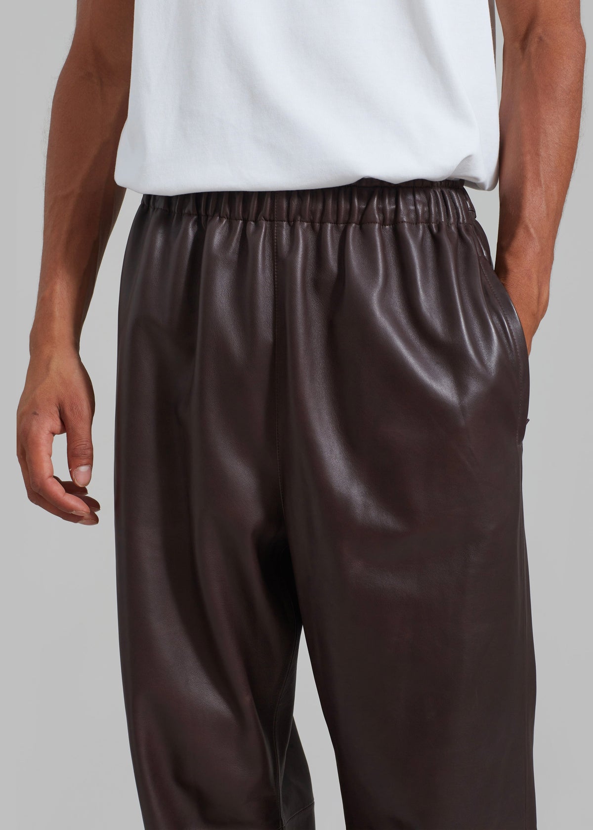 Kevin Leather Trousers - Brown - 15