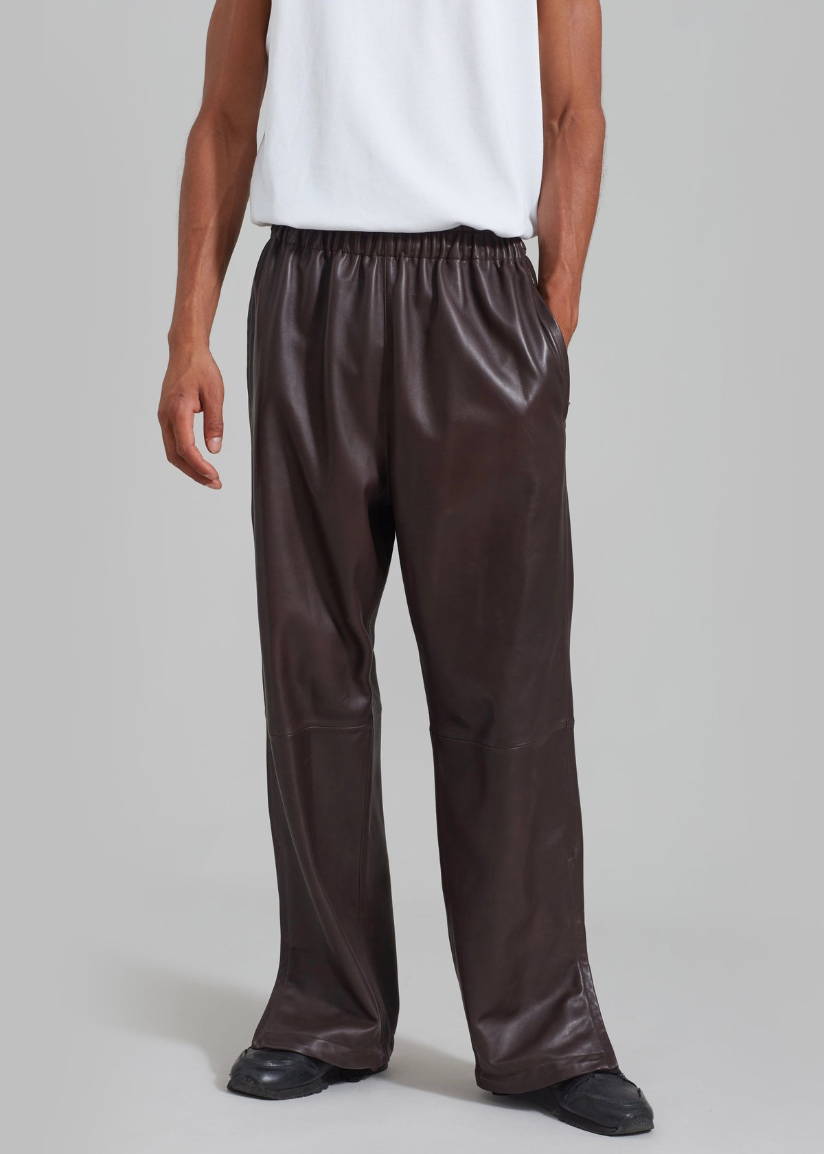 Kevin Leather Trousers - Brown - 14 - [gender-male]