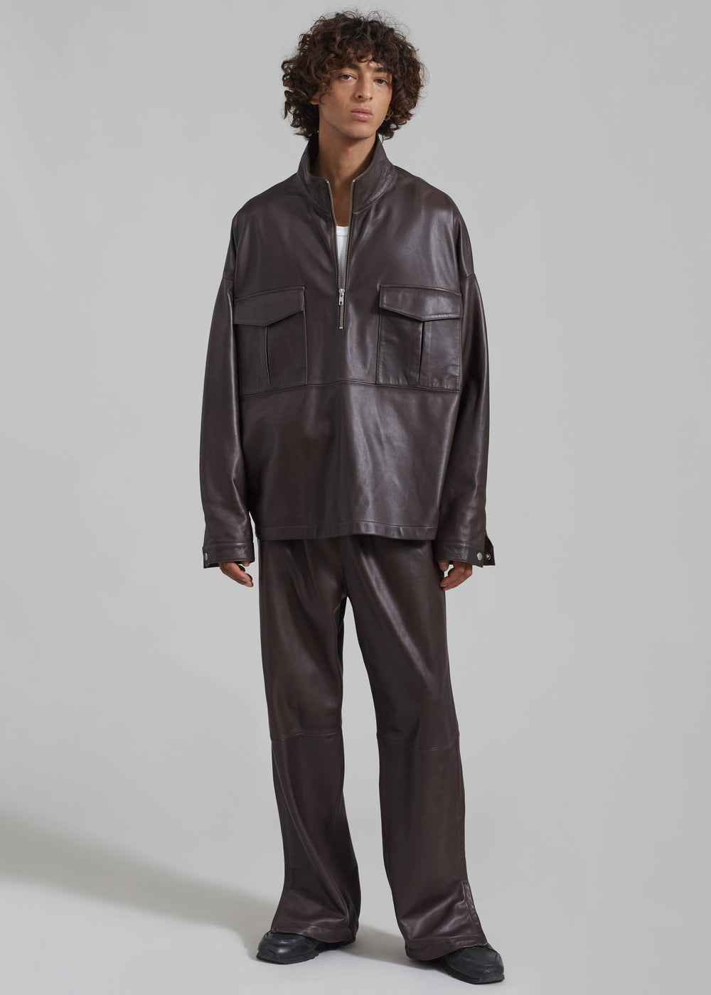 Pantaloni Kevin in pelle - Marrone - 1