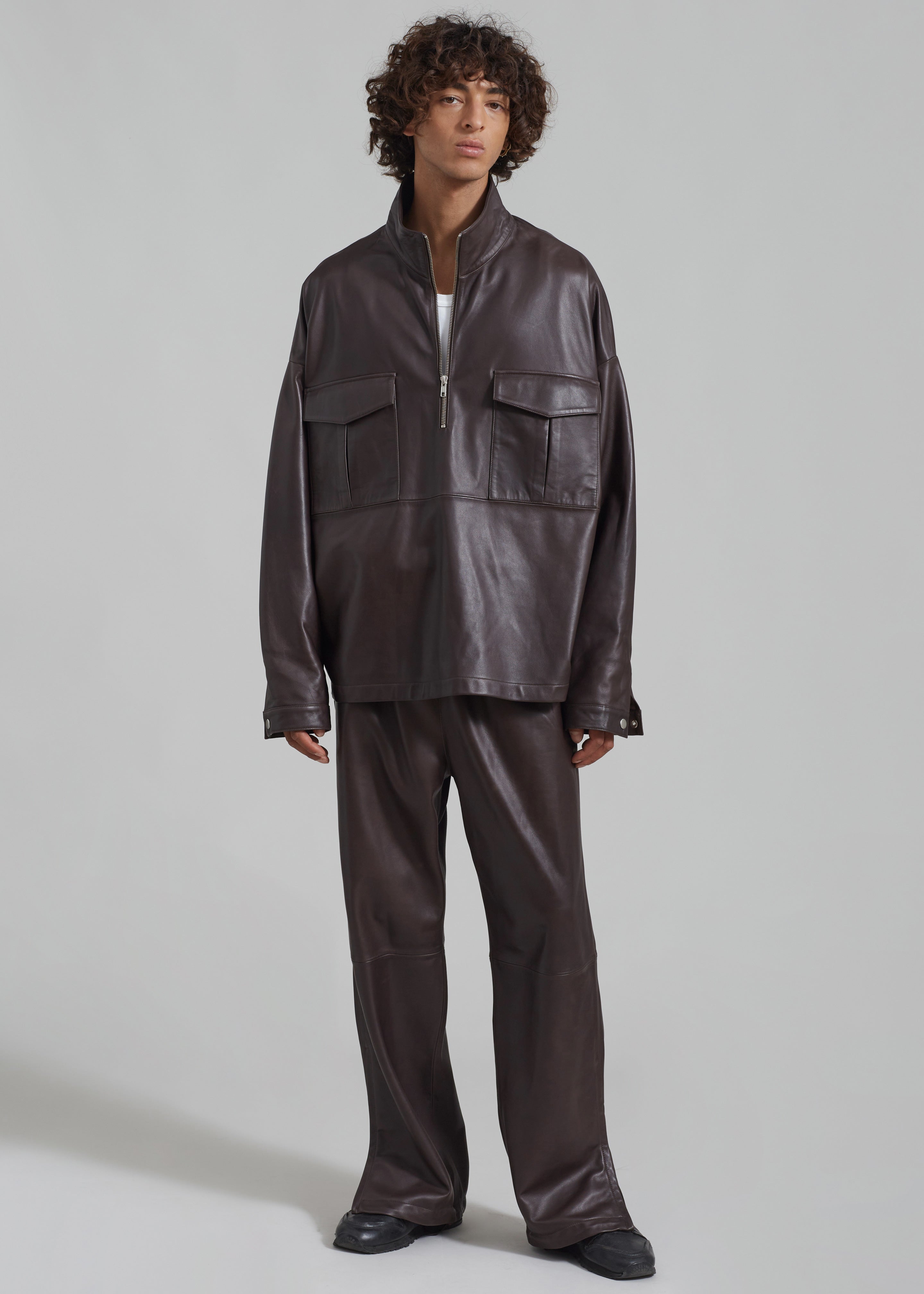 Kevin Leather Trousers - Brown - 13