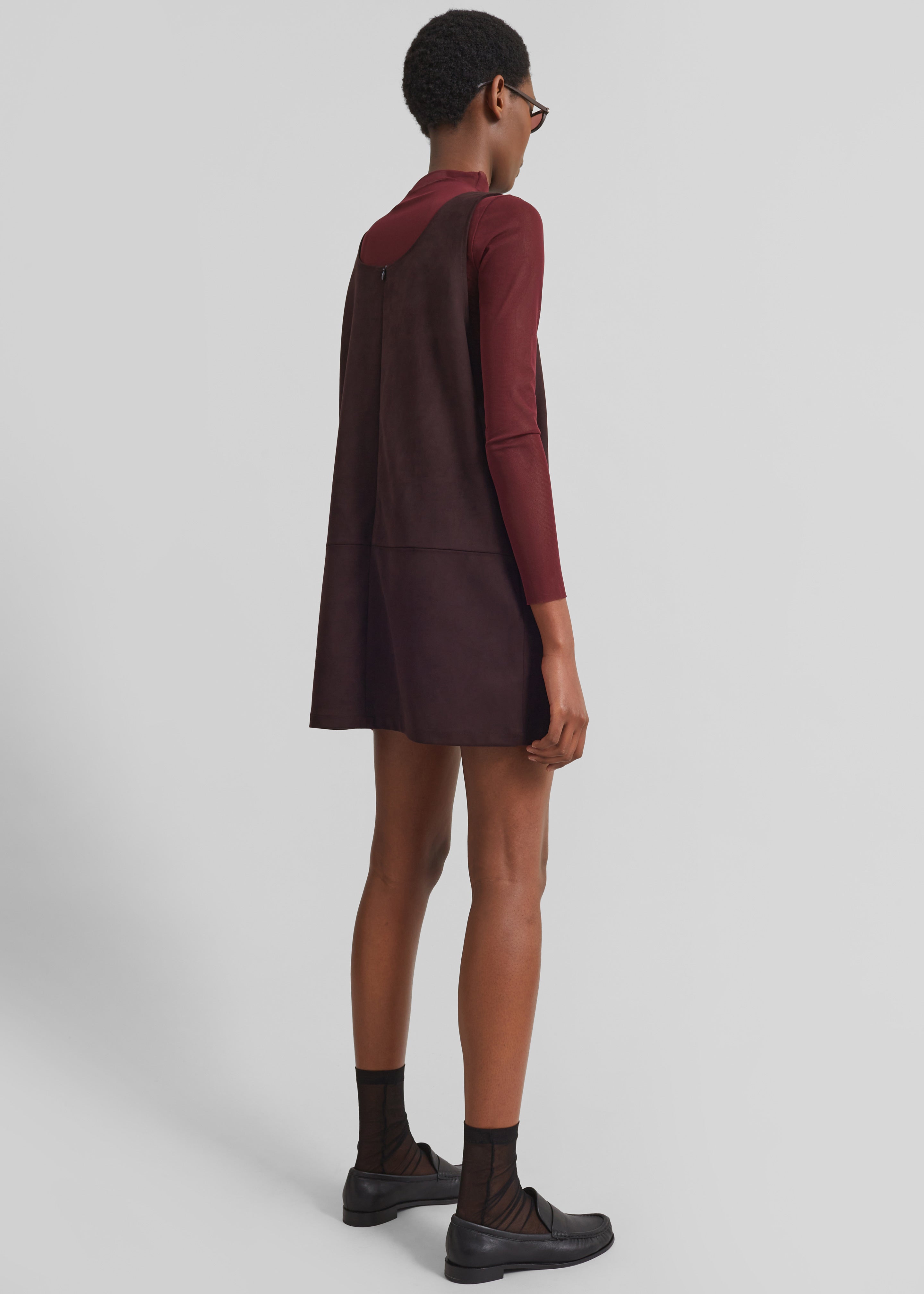 Kildare Faux Suede Dress - Plum - 8