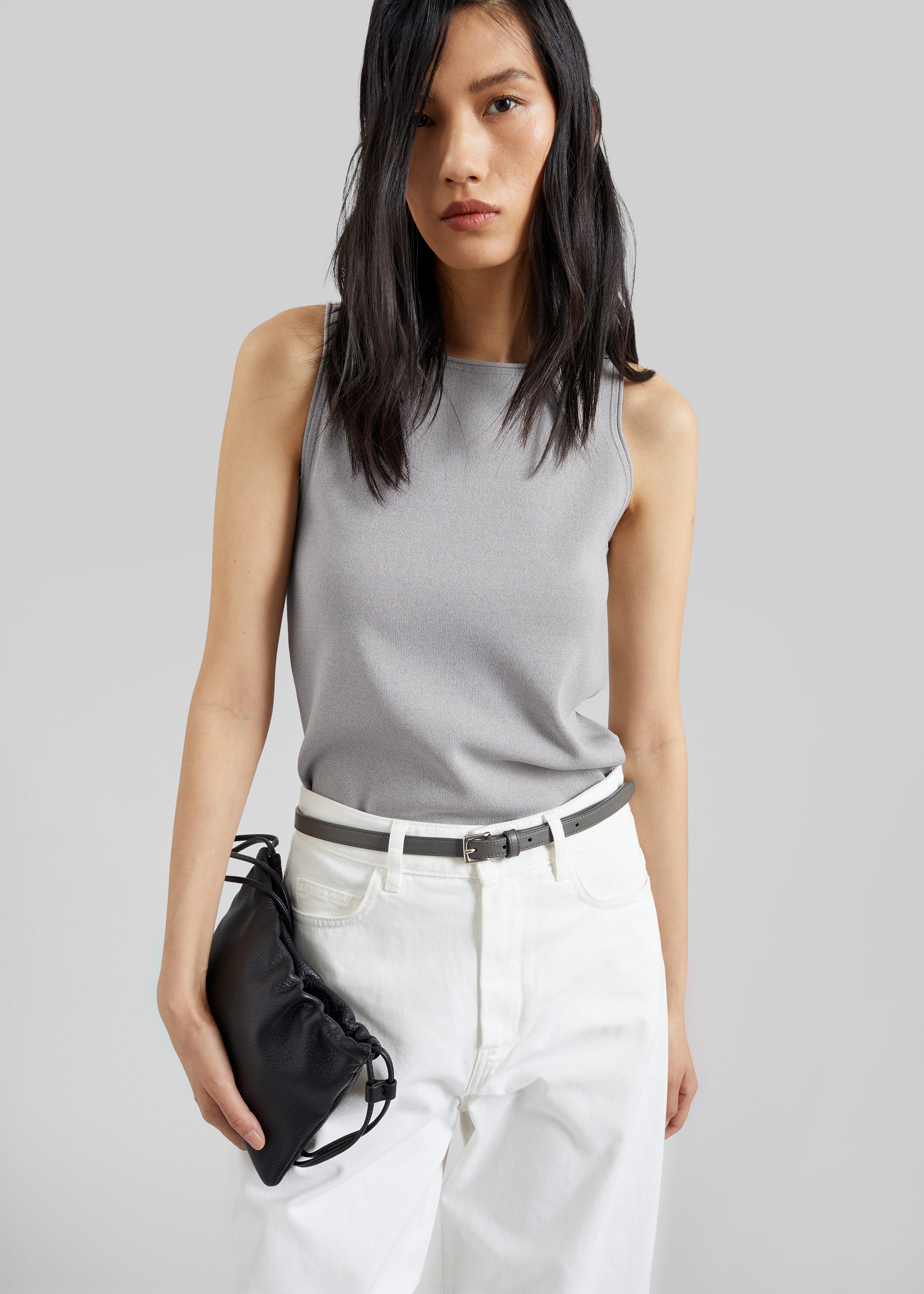 Kinna Knit Sleeveless Top - Grey - 4