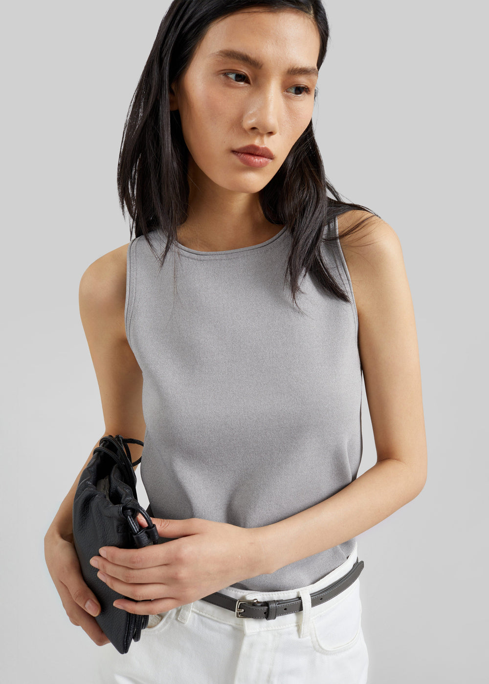 Kinna Knit Sleeveless Top - Grey - 1