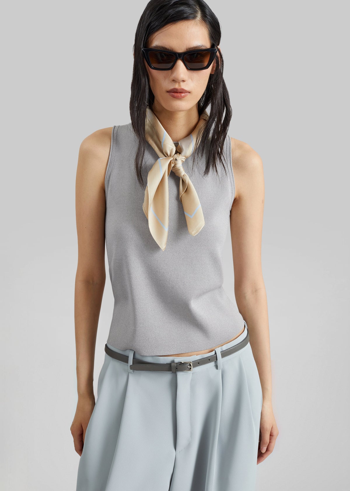 Kinna Knit Sleeveless Top - Grey - 6