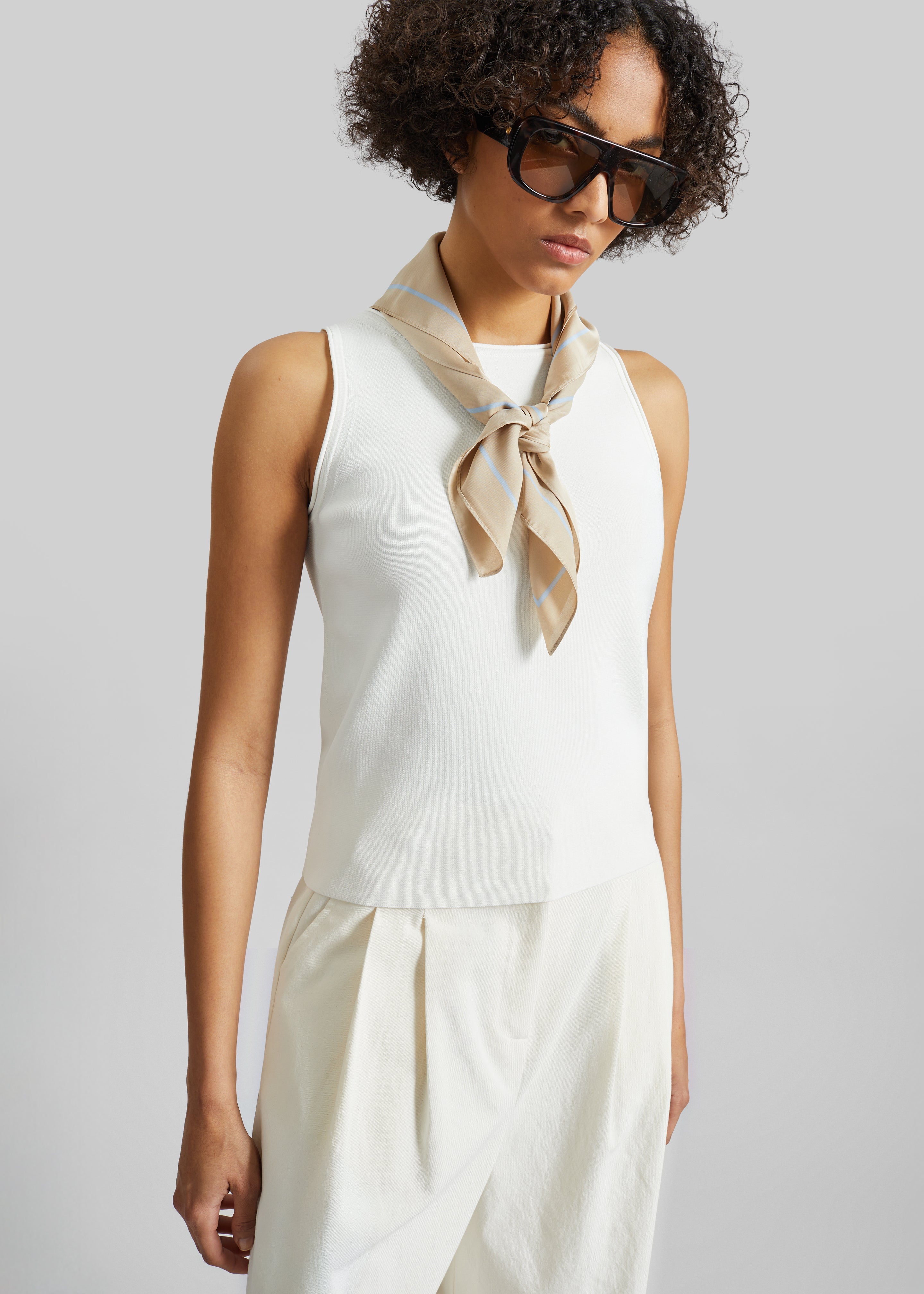 Kinna Knit Sleeveless Top - Ivory - 3