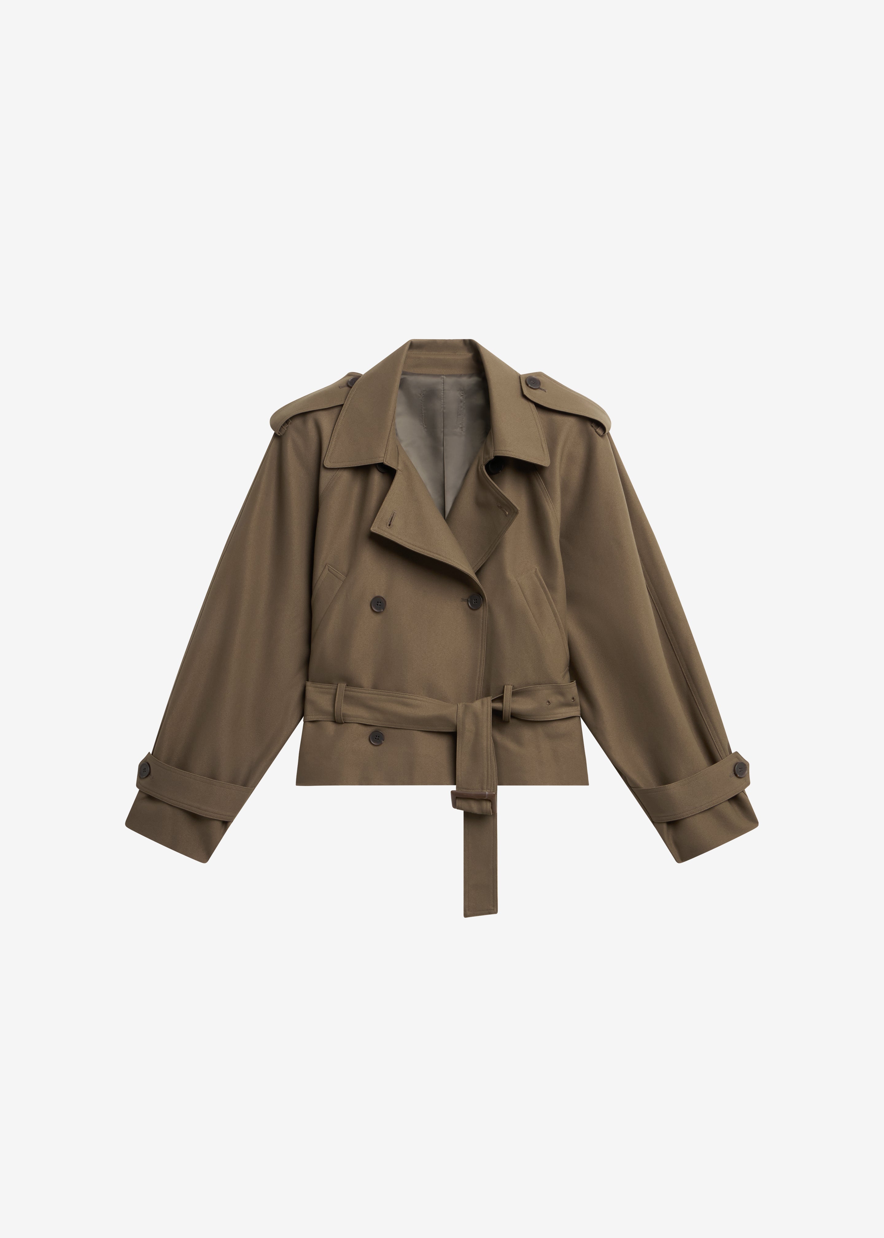 Kinsley Cropped Trench Jacket - Brown - 10