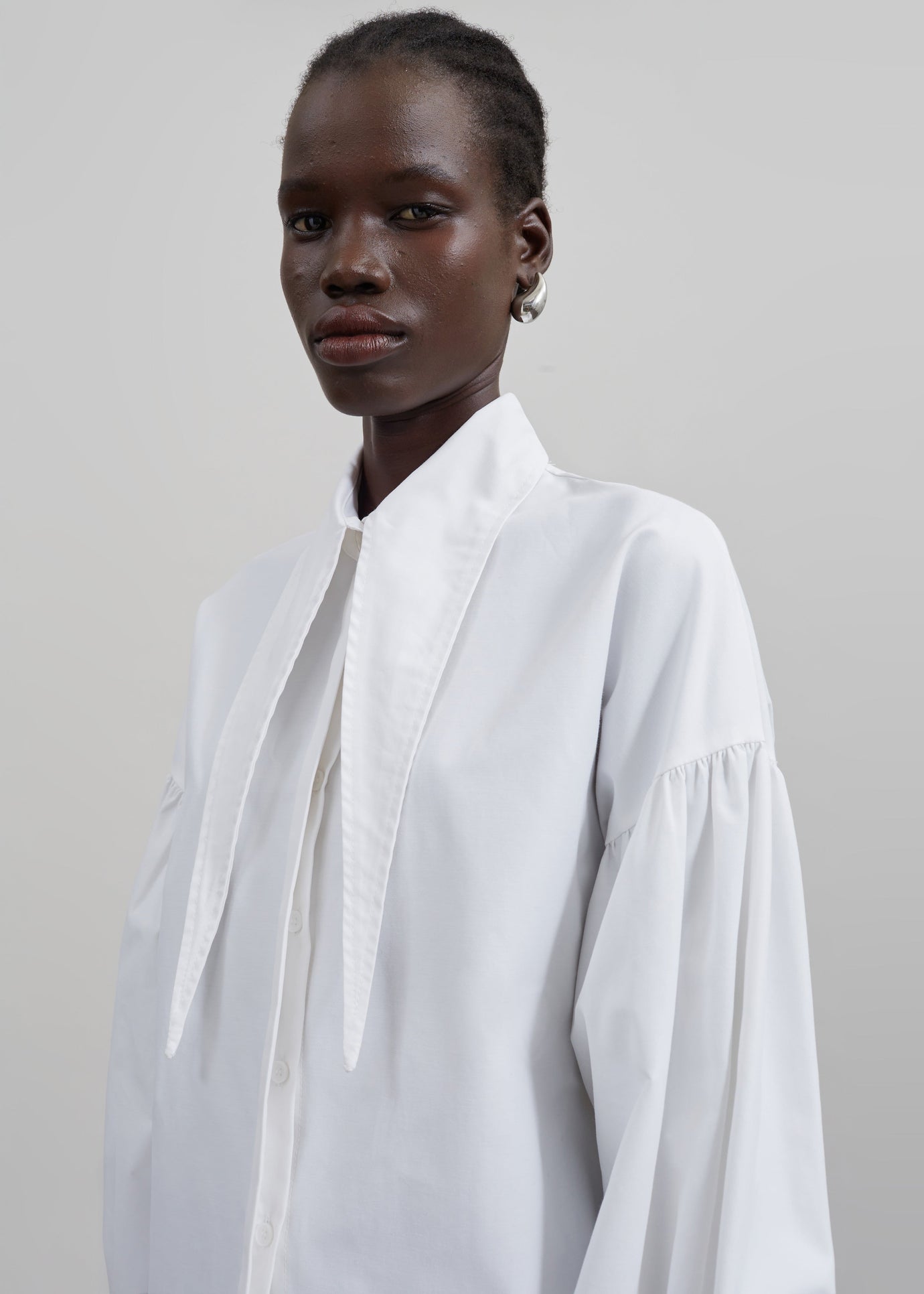 Klara Long Collar Shirt - White