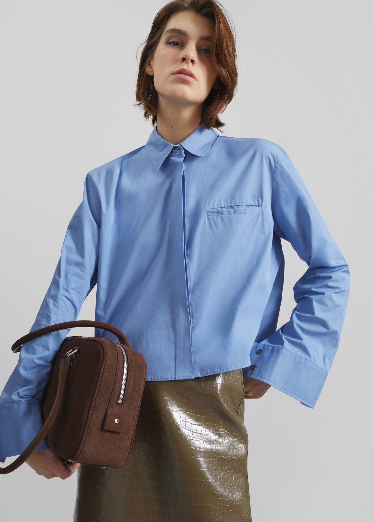 Kniva Cropped Shirt - Blue - 1