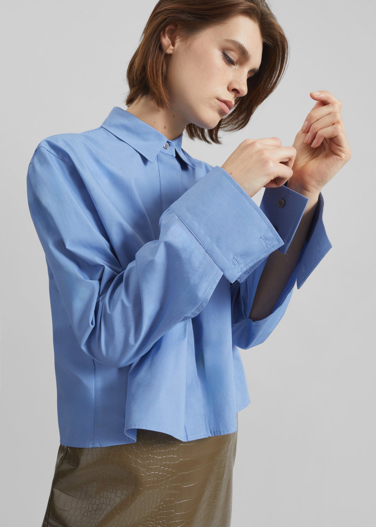 Kniva Cropped Shirt - Blue - 2