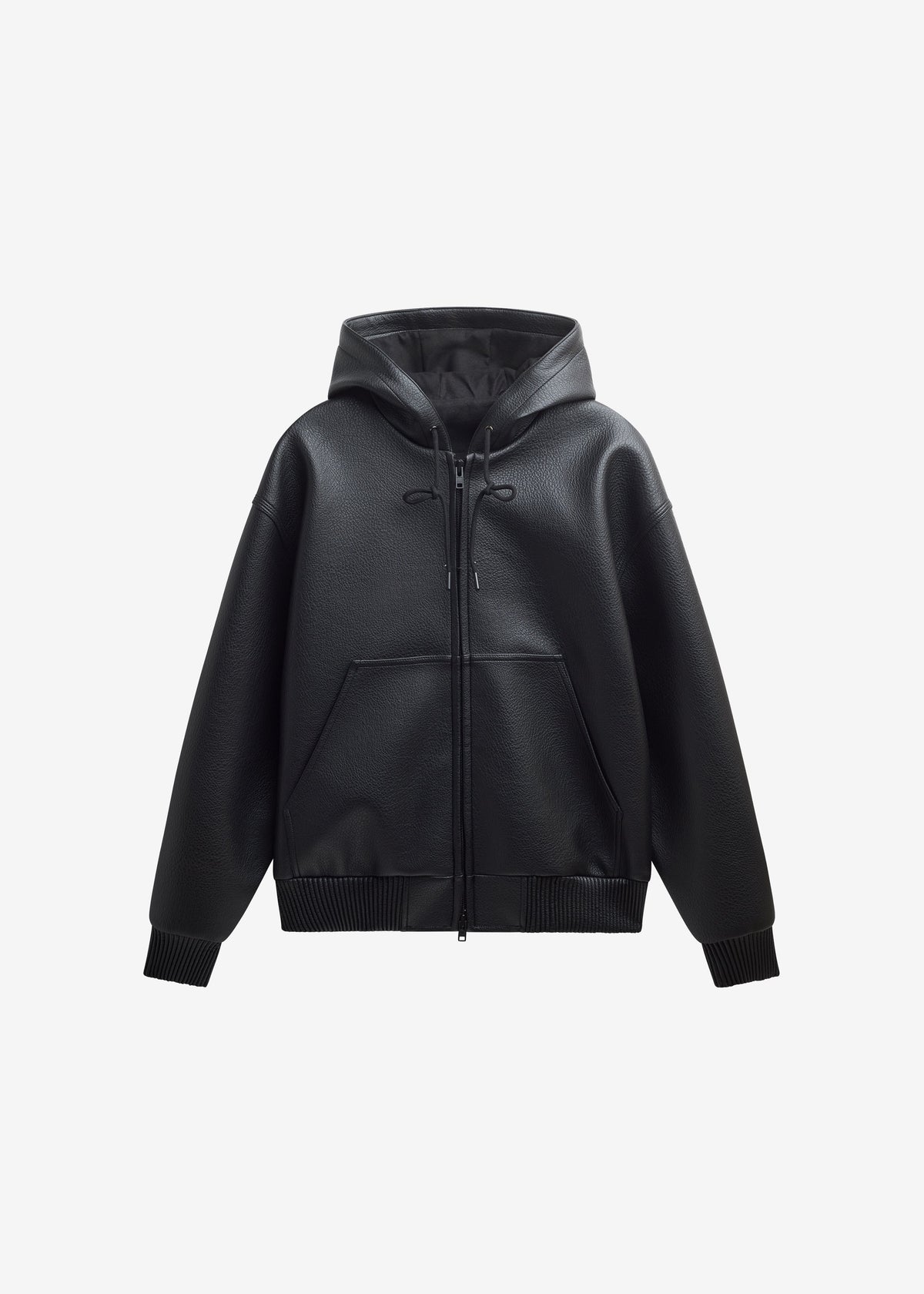 Kodai Faux Leather Bomber Jacket - Black - 13