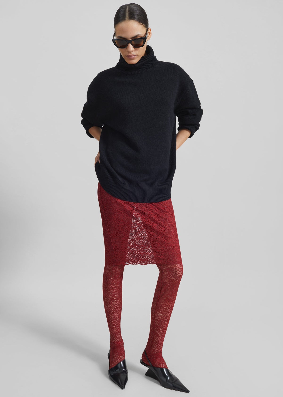 Koler Padded Knit Turtleneck - Black - 8