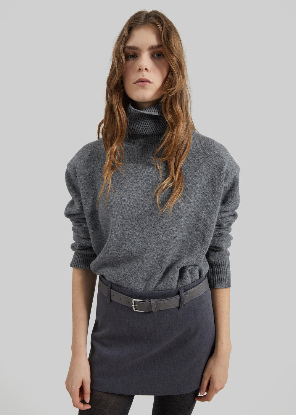 Koler Padded Knit Turtleneck - Dark Grey
