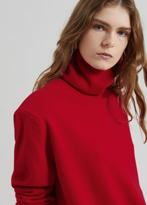 Koler Padded Knit Turtleneck - Red