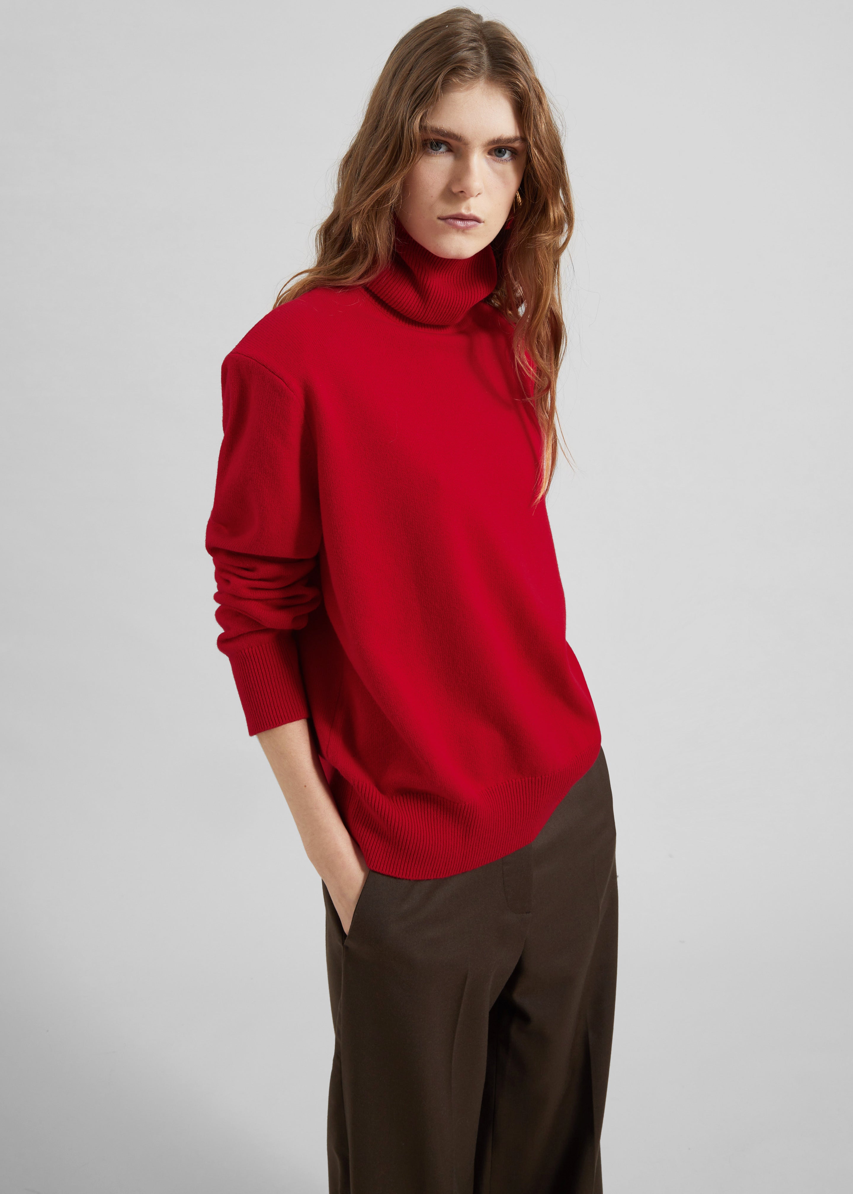 Koler Padded Knit Turtleneck - Red - 2