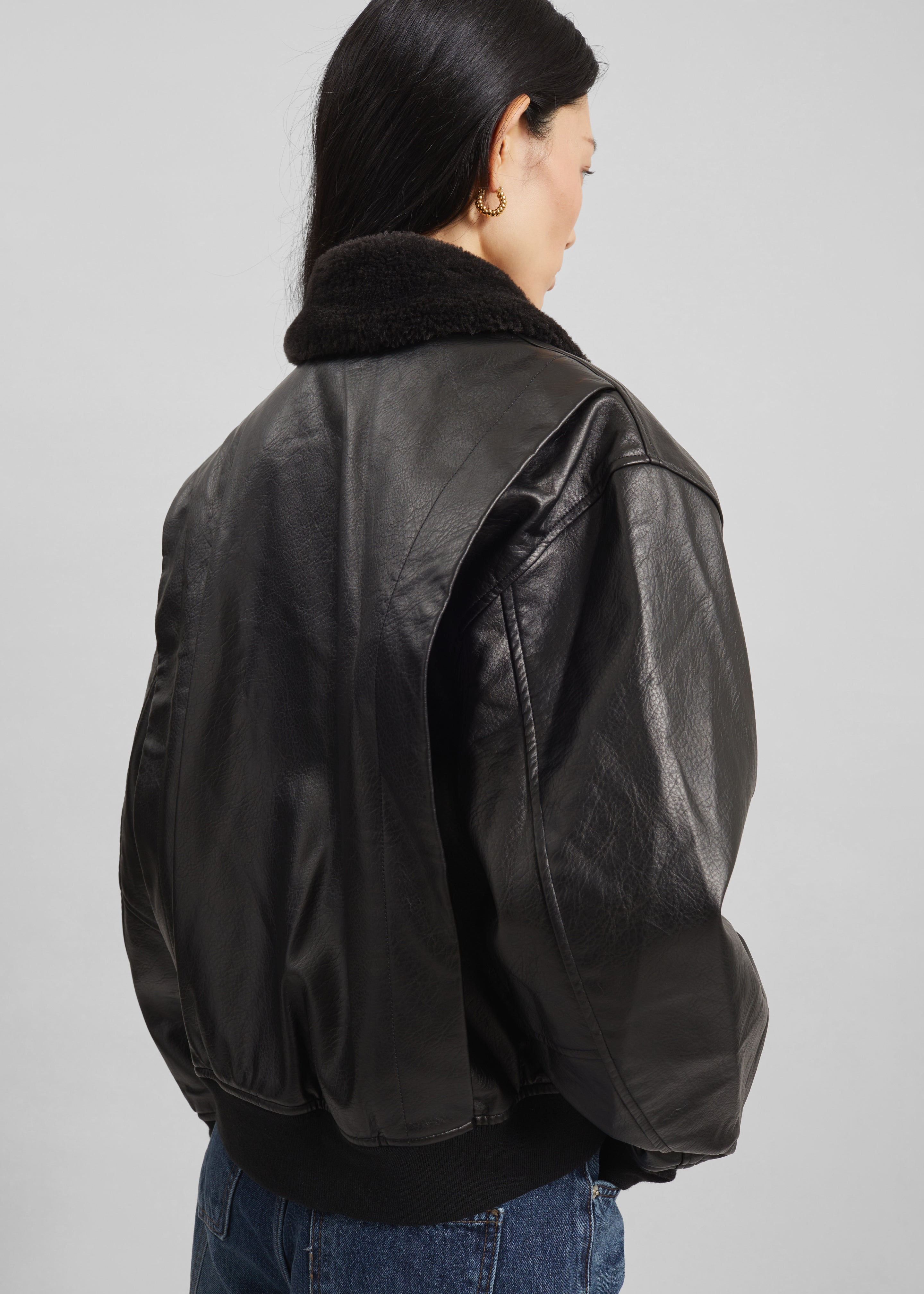 Kollam Faux Leather Boxy Jacket - Black - 6